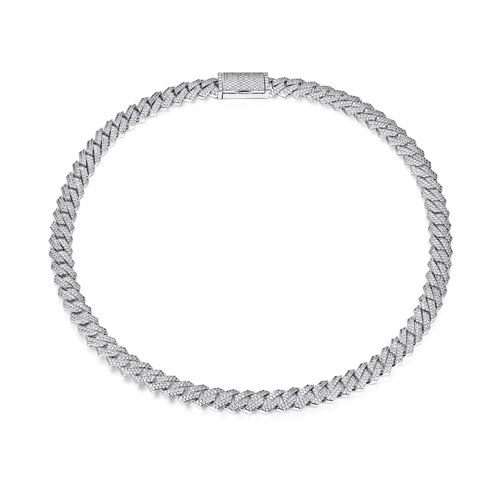 10mm Round Cut Prong Cuban Link Chain - Image 4