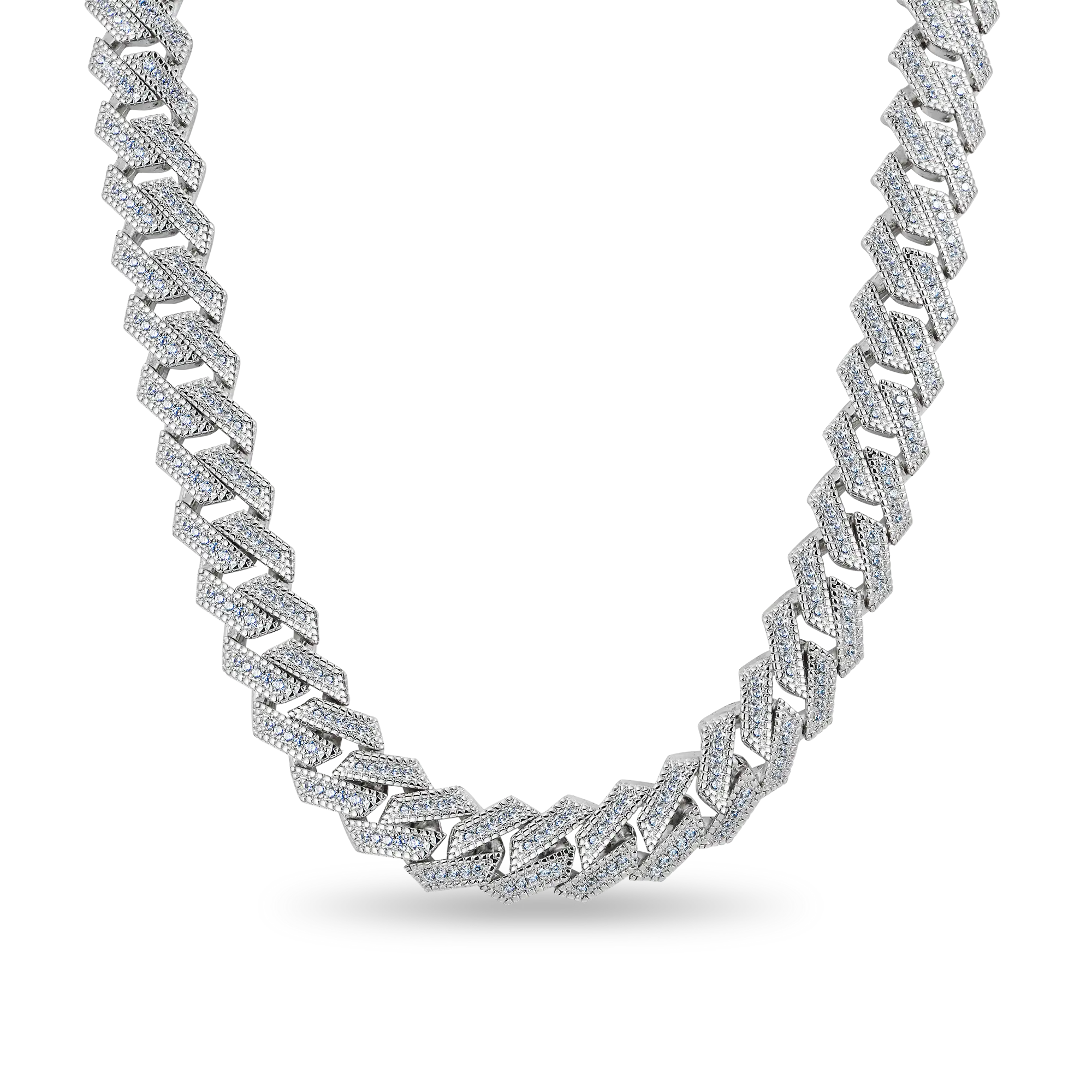 12mm Halo Round Cut Prong Cuban Link Chain - Image 6