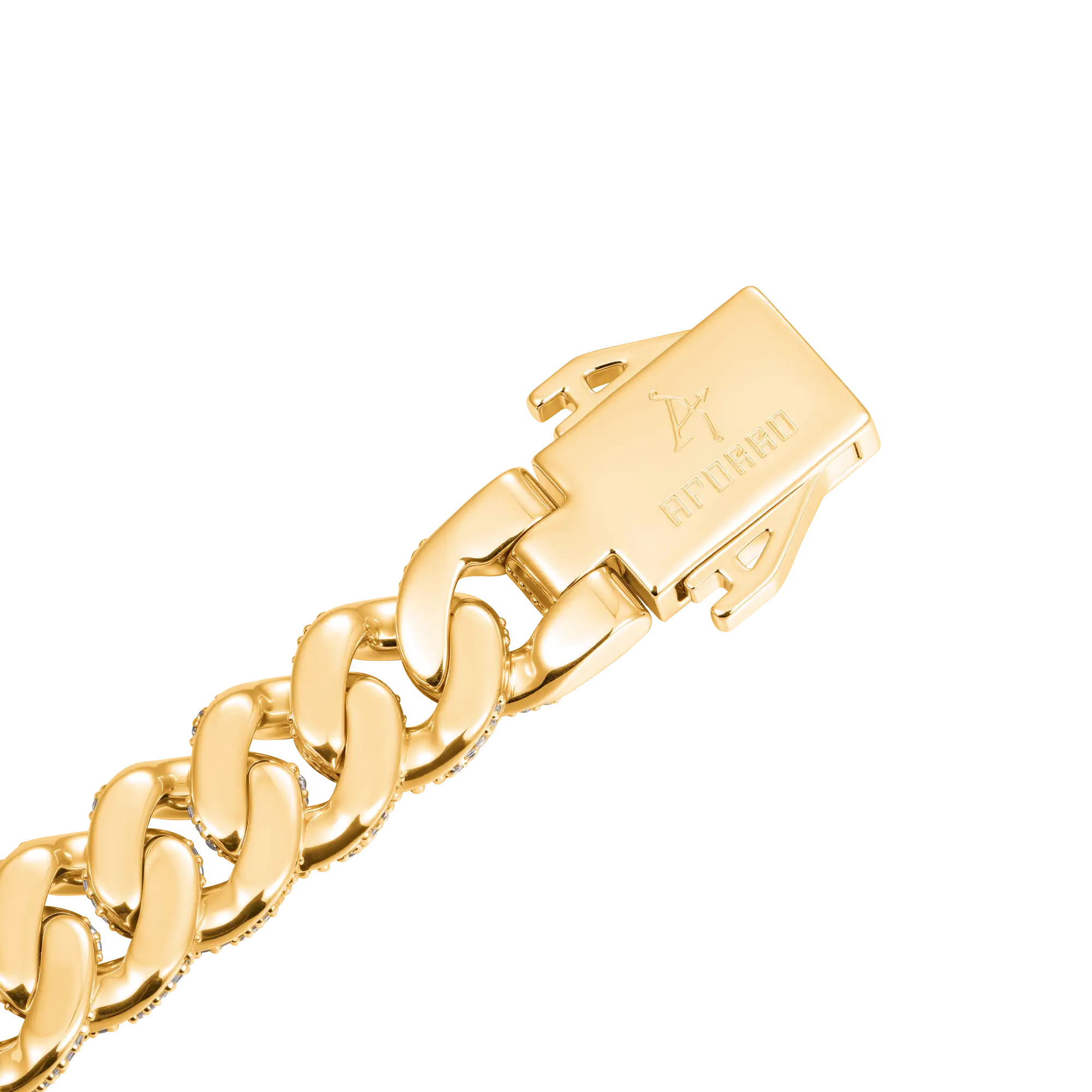 12mm Round Cut Cuban Link Bracelet - White Gold - Image 8
