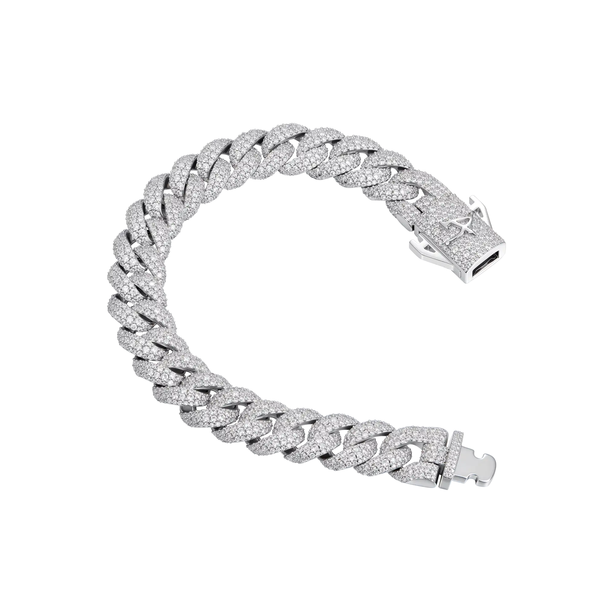 12mm Round Cut Cuban Link Bracelet - Yellow Gold - Image 5