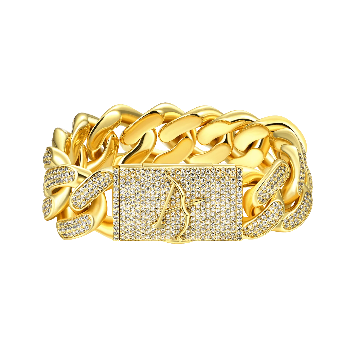 Aporro A® Box Clasp Cuban Link Bracelet - 19mm