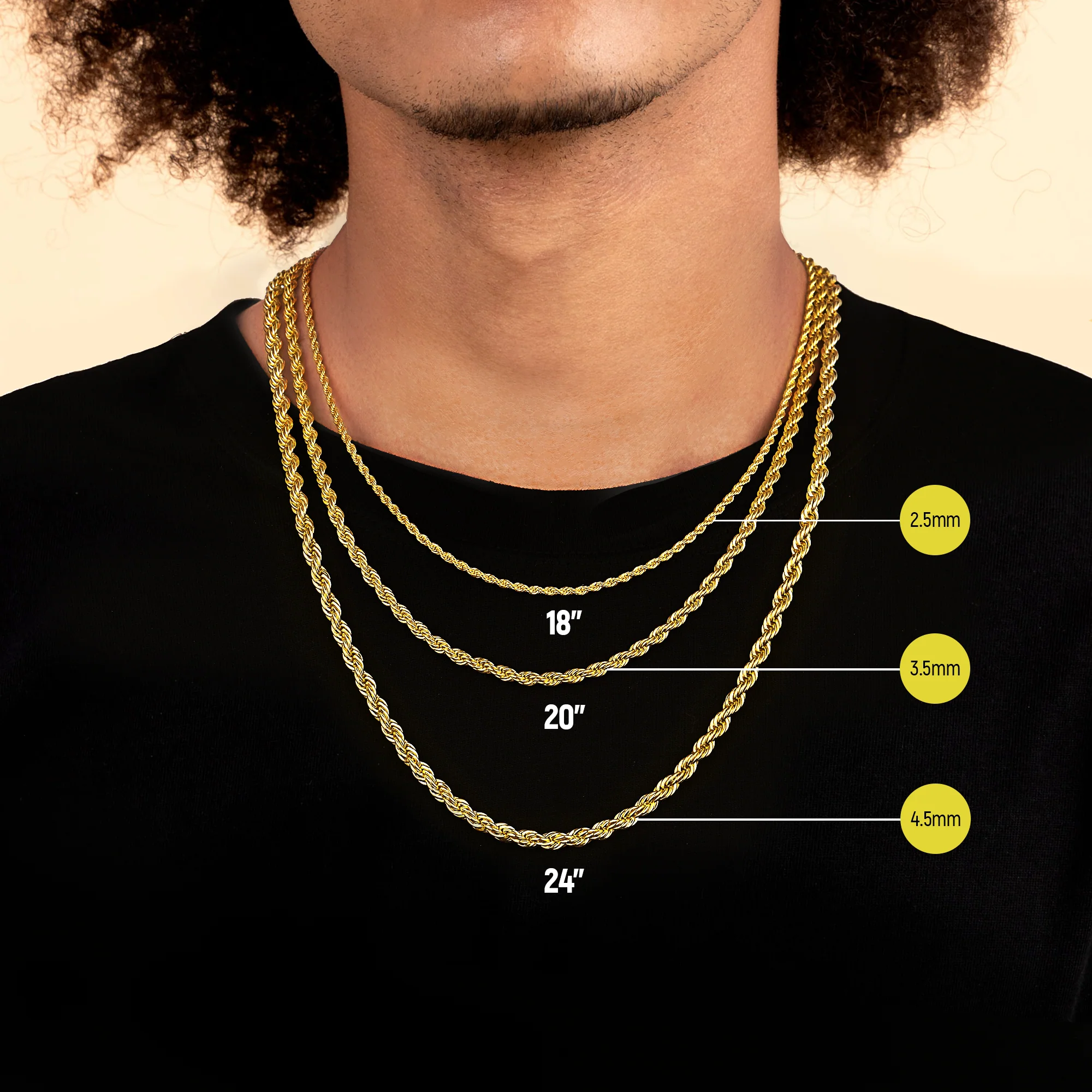 3.5mm Rope Chain - Rose Gold - Image 2
