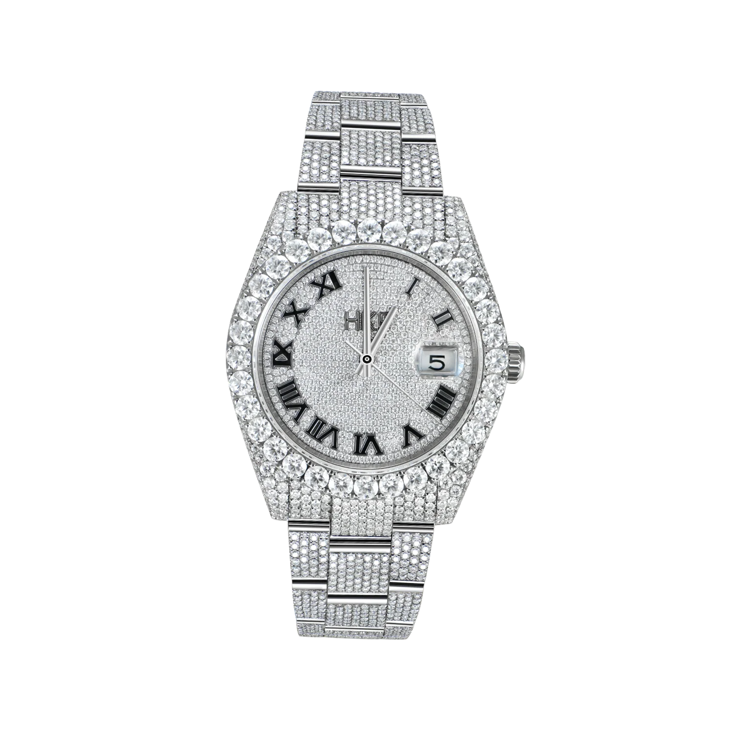 Custom 44mm Bust Down Moissanite Diamond Watch