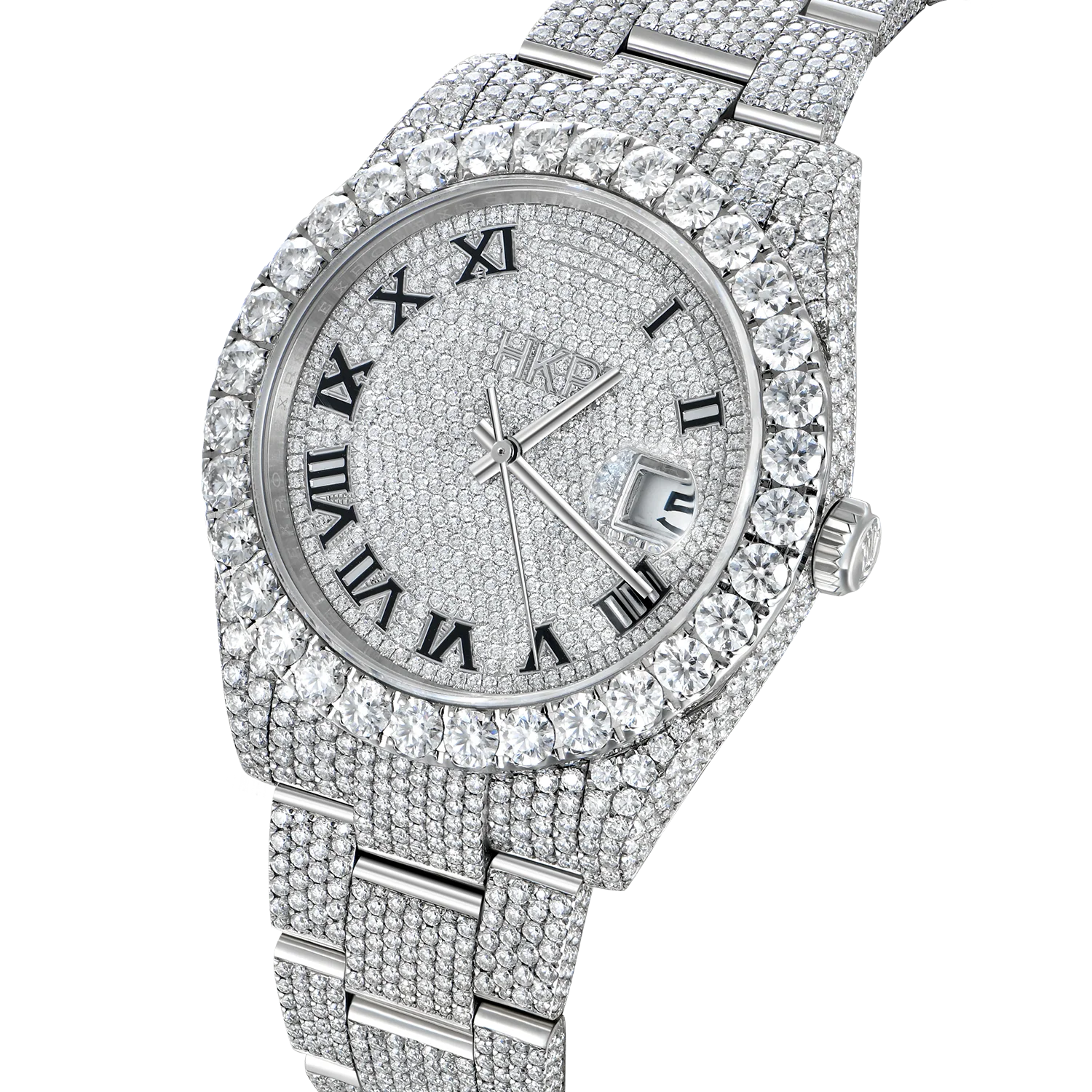 Custom 44mm Bust Down Moissanite Diamond Watch - Image 2