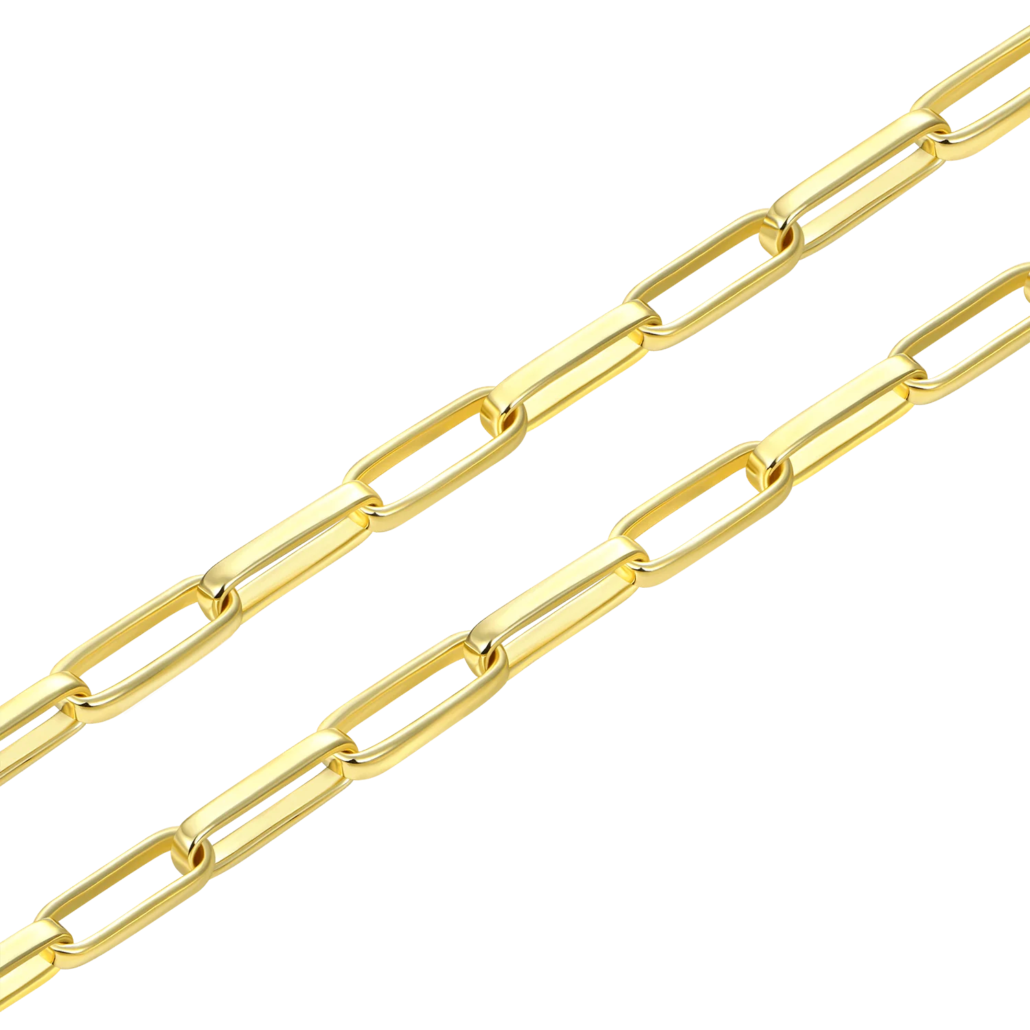 Yellow Gold Paper Clip Chain - 4mm - Image 2
