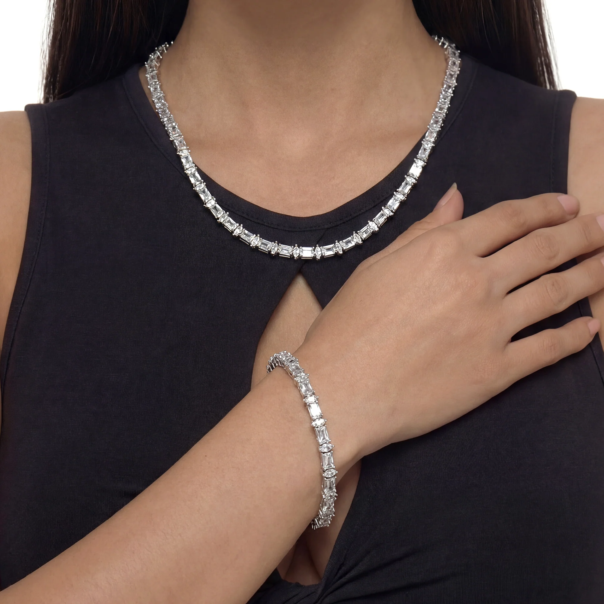 6mm Refined Luster Tennis Chain and Bracelet Gift Set - Image 3