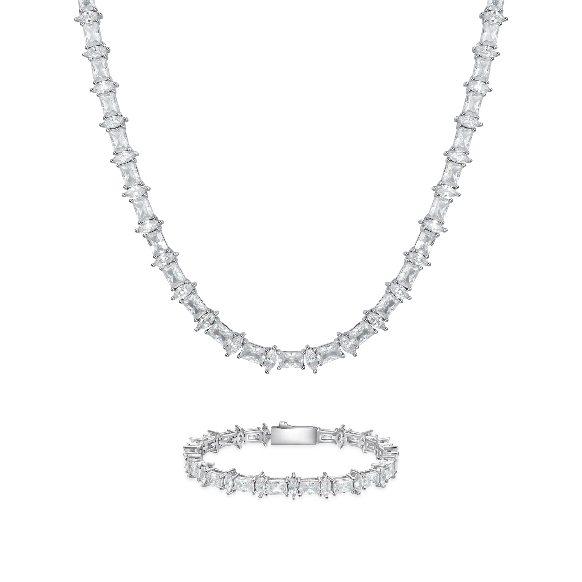 6mm Refined Luster Tennis Chain and Bracelet Gift Set - Image 5