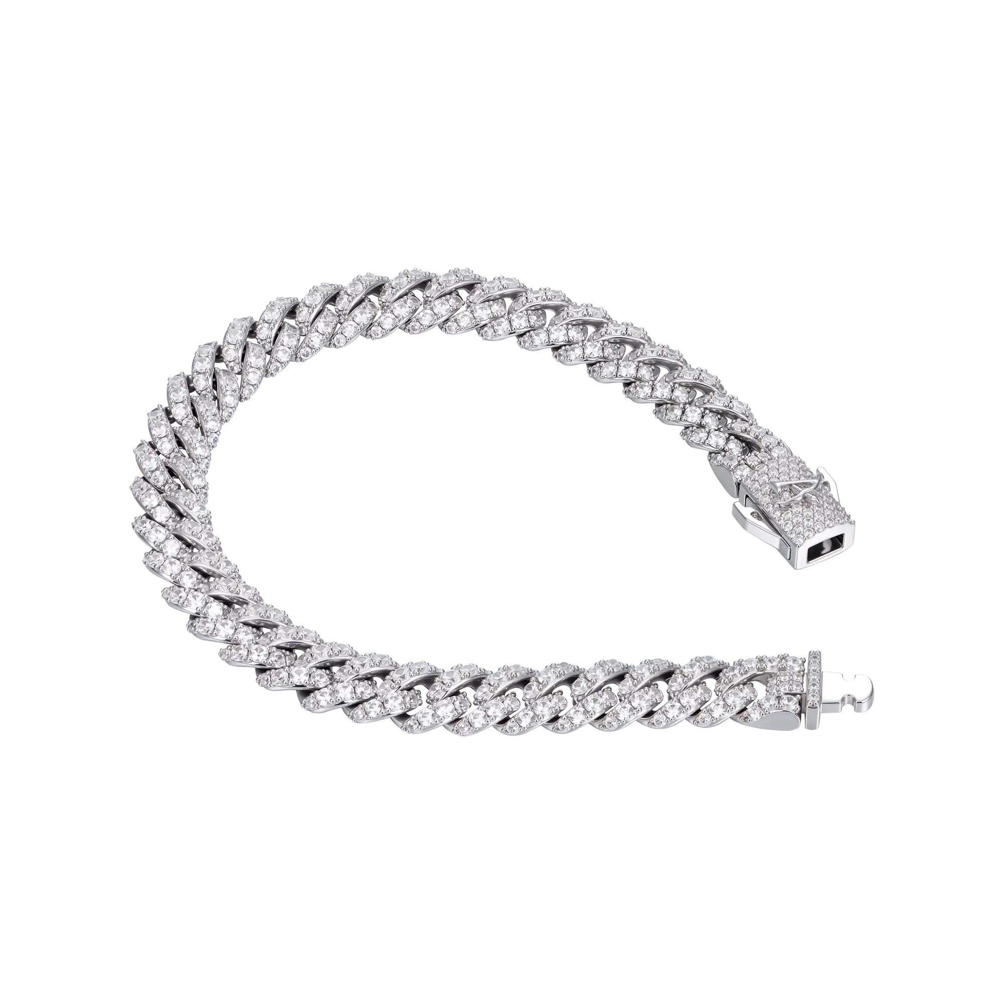 8mm Micro Round Cut Cuban Link Bracelet - Yellow Gold - Image 5