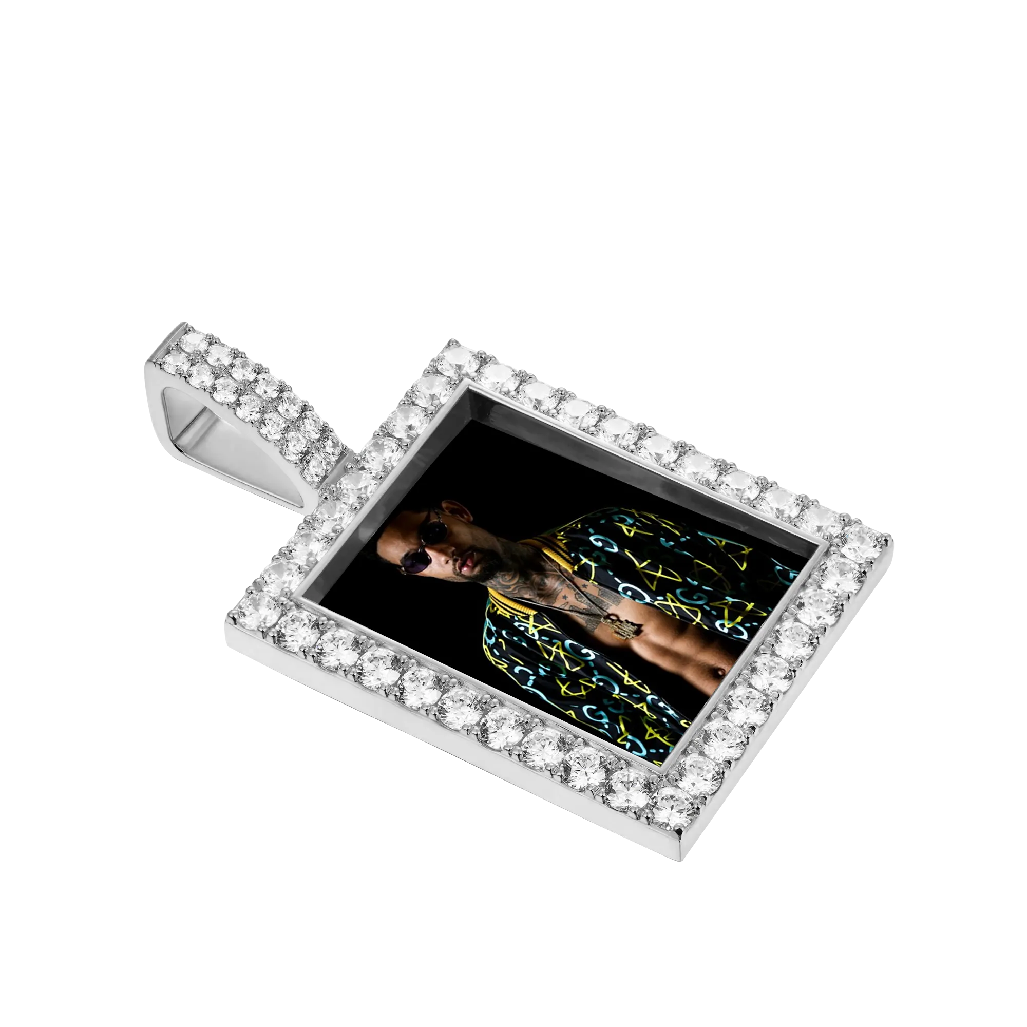 Iced Custom Rectangular Photo Pendant - Image 14