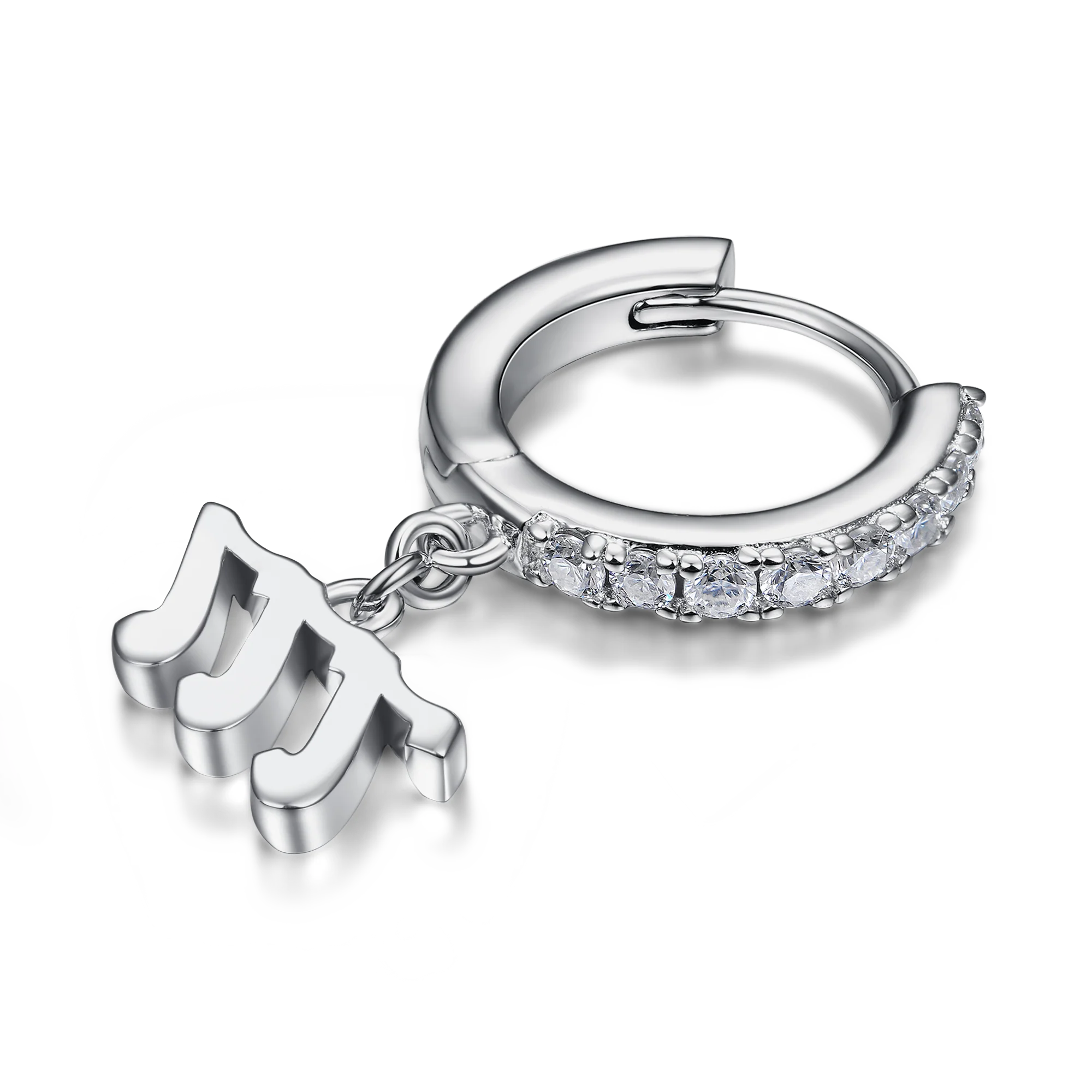 Moissanite S925 Angel Number Dangly Earring - 777 - Image 5