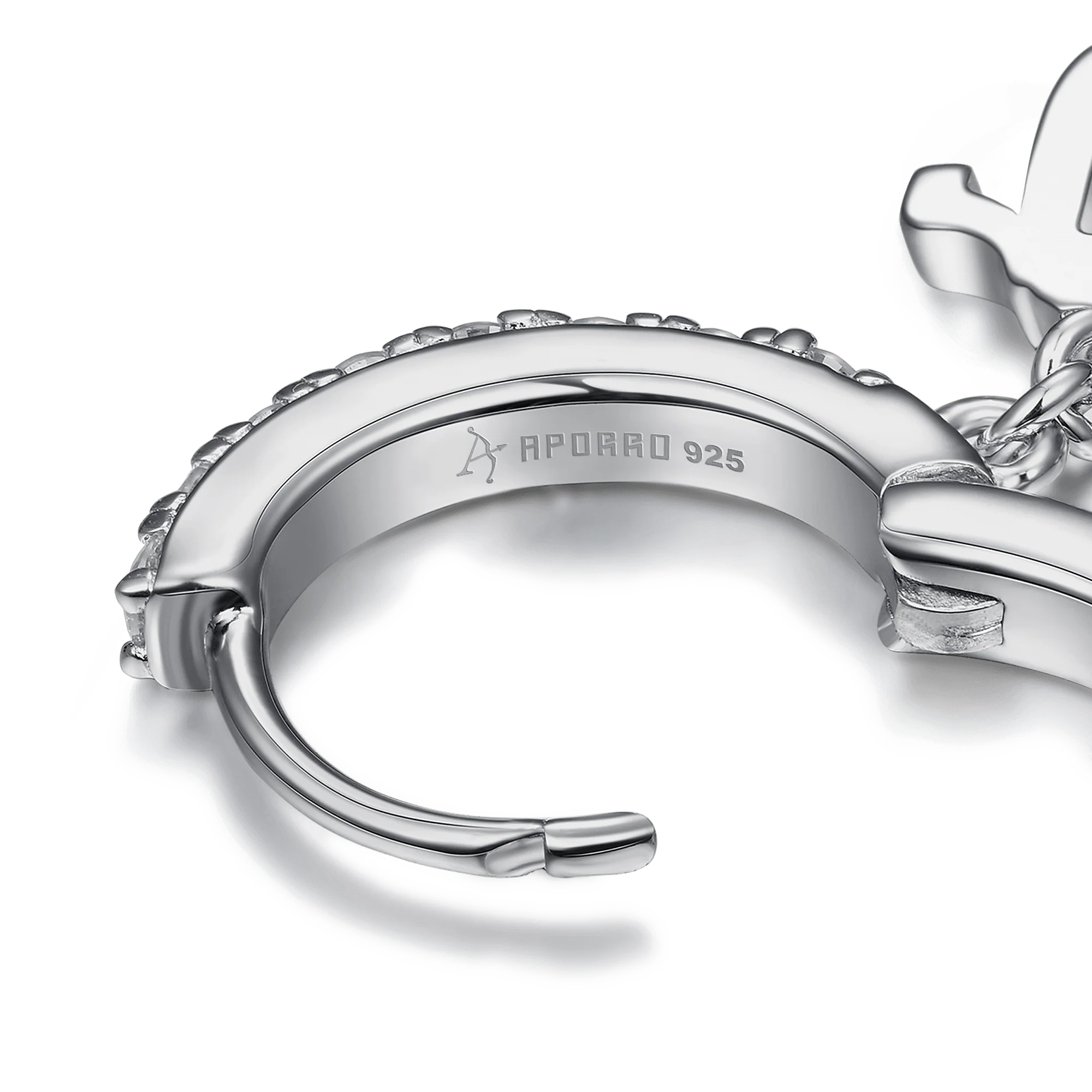 Moissanite S925 Angel Number Dangly Earring - 777 - Image 6