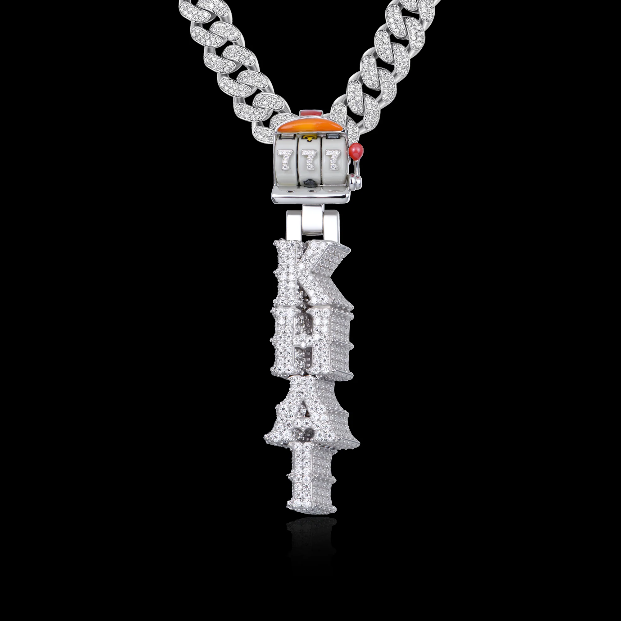 APORRO Premium Custom 3D 2inches Iced Vertial Style Name Pendant