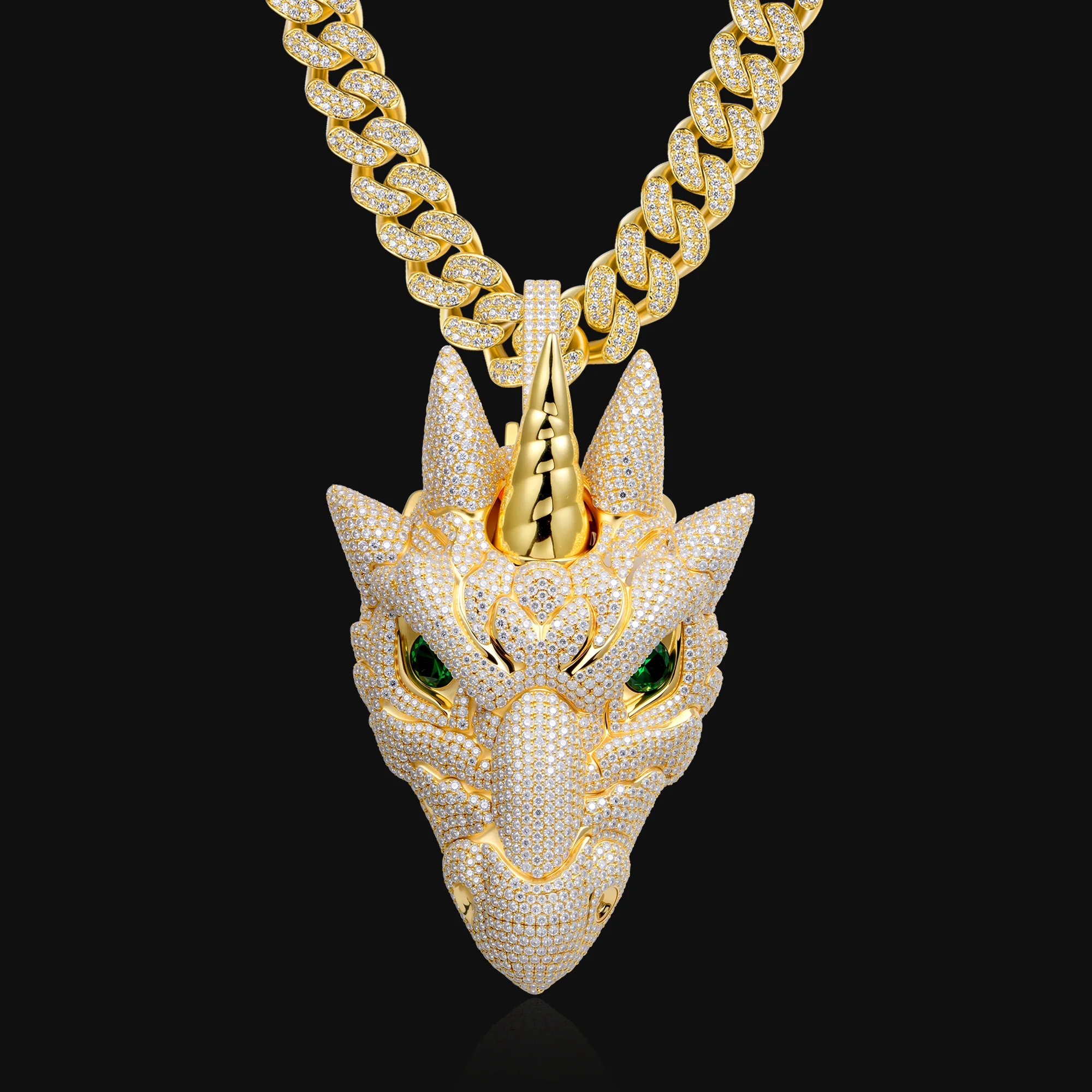 APORRO Premium Custom Buss down 3D Dragon Head Pendant