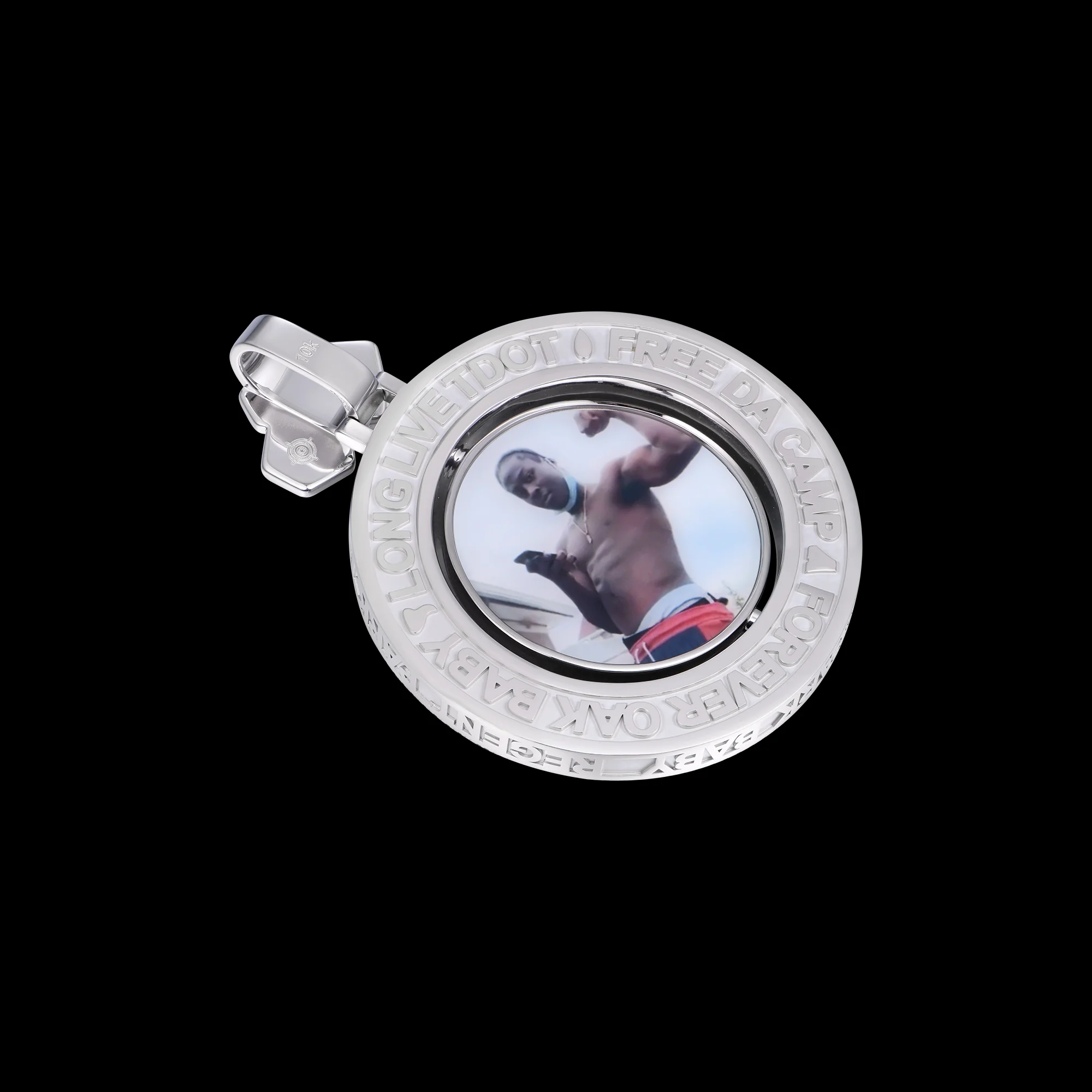 APORRO Premium Custom lced Dual-face Spinning Photo Pendant - Image 3