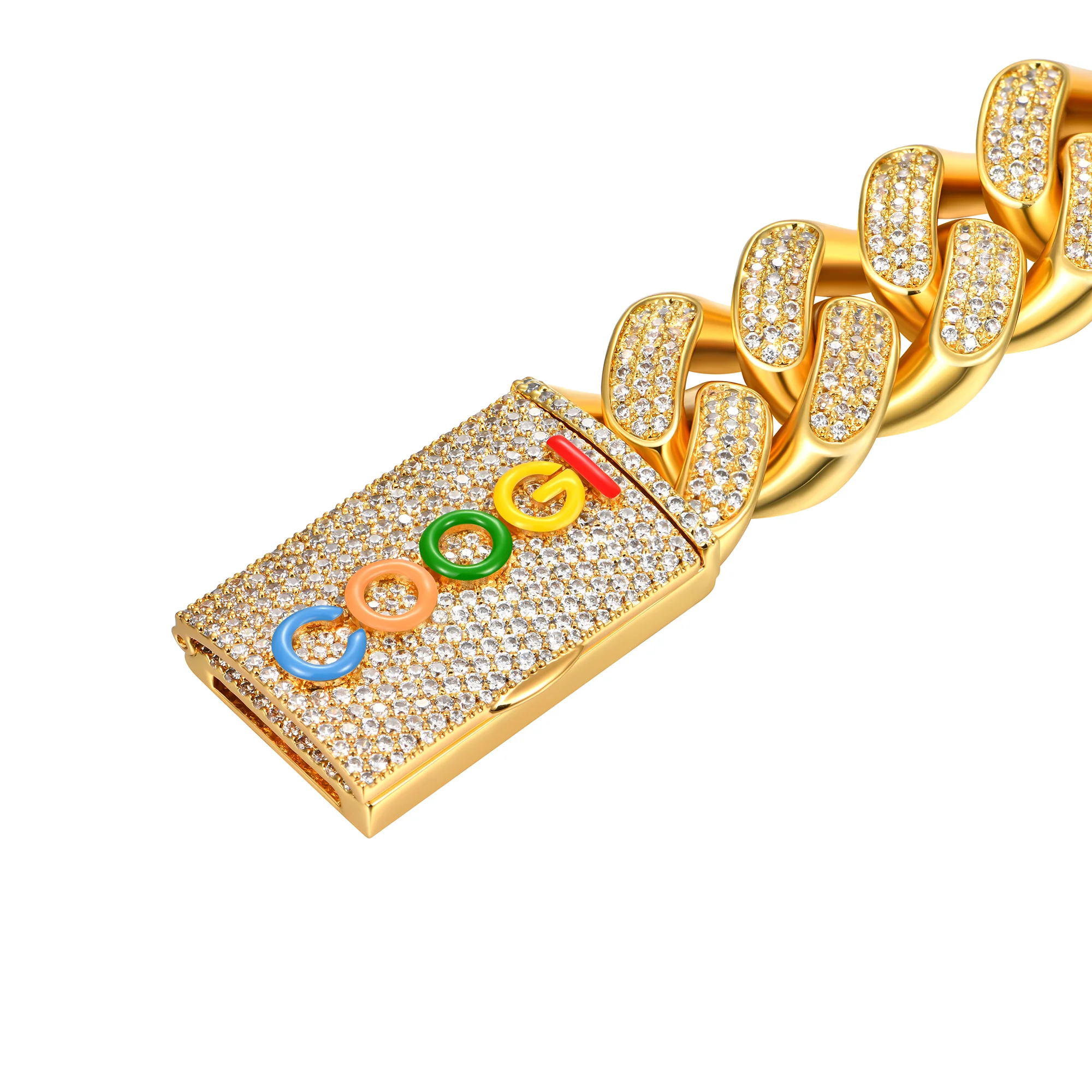 APORRO X COOGI 19mm White Gold Beating Cuban Bracelet - Image 2