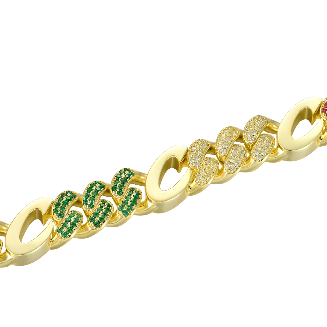 APORRO X COOGI Multicolor Cuban Bracelet - 12mm - Image 2
