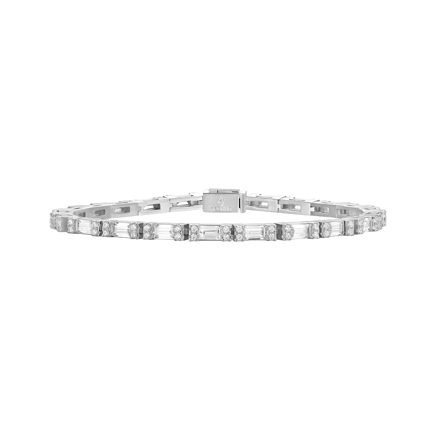 Baguette and Round Cut Tennis Bracelet - 3mm