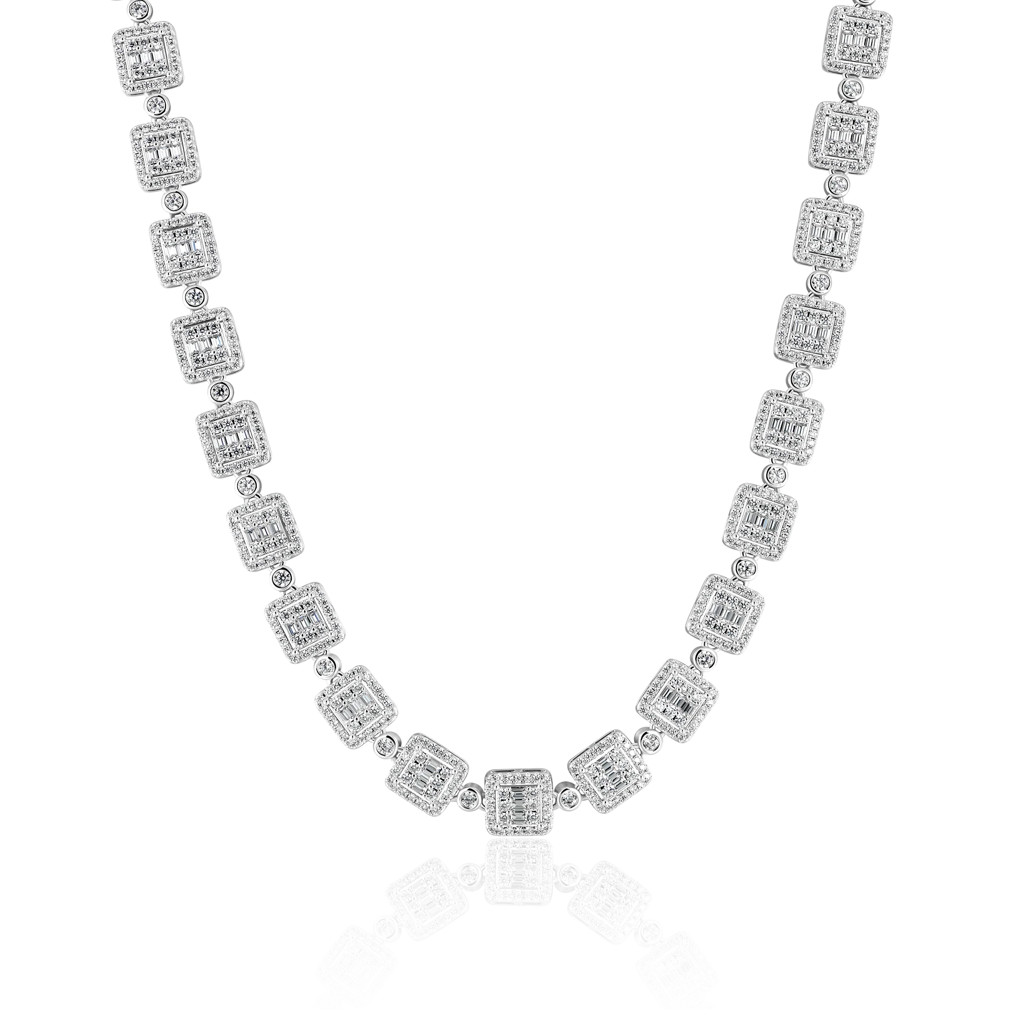 Baguette Cut Mix Tennis Chain - 10mm