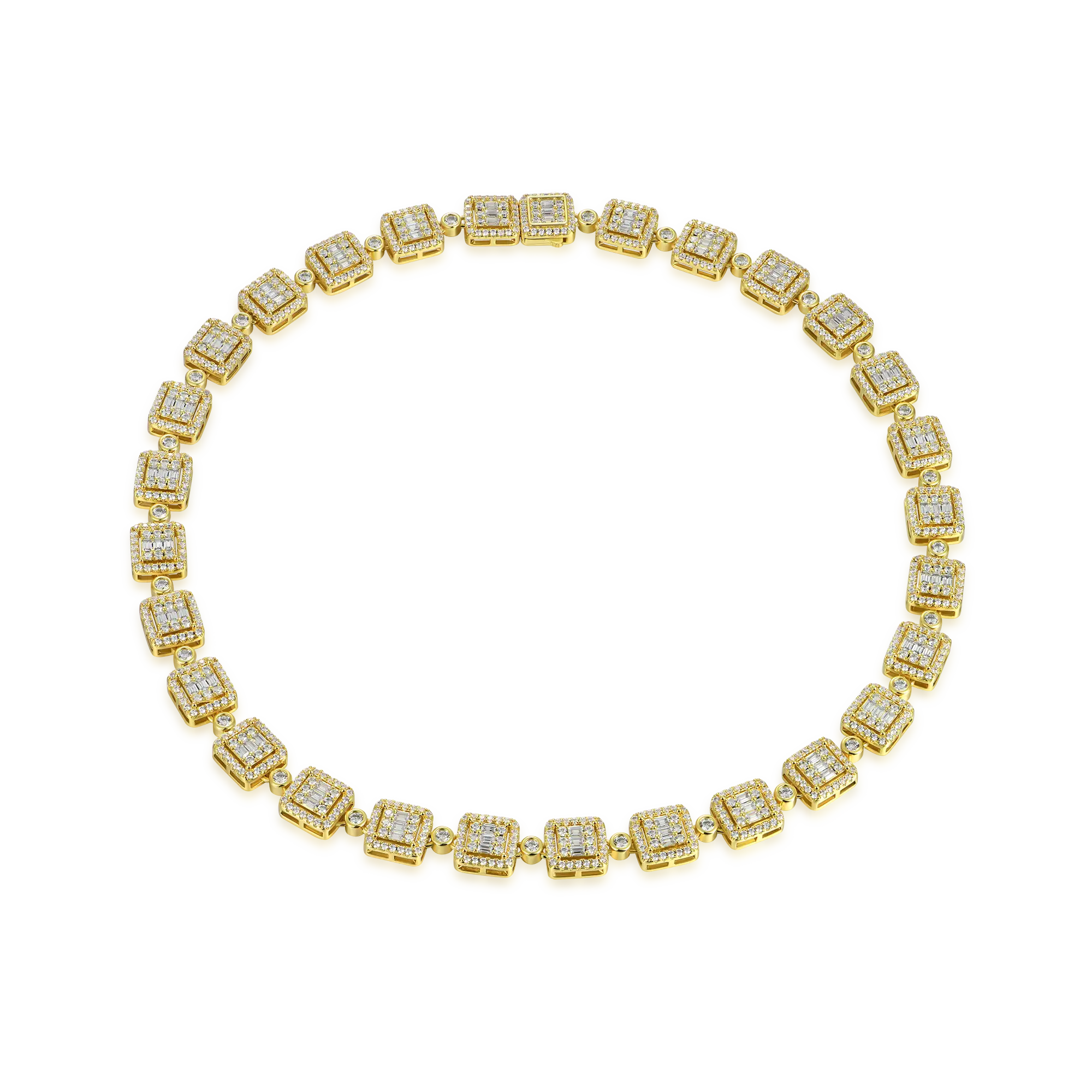 Baguette Cut Mix Tennis Chain - 10mm - Image 10