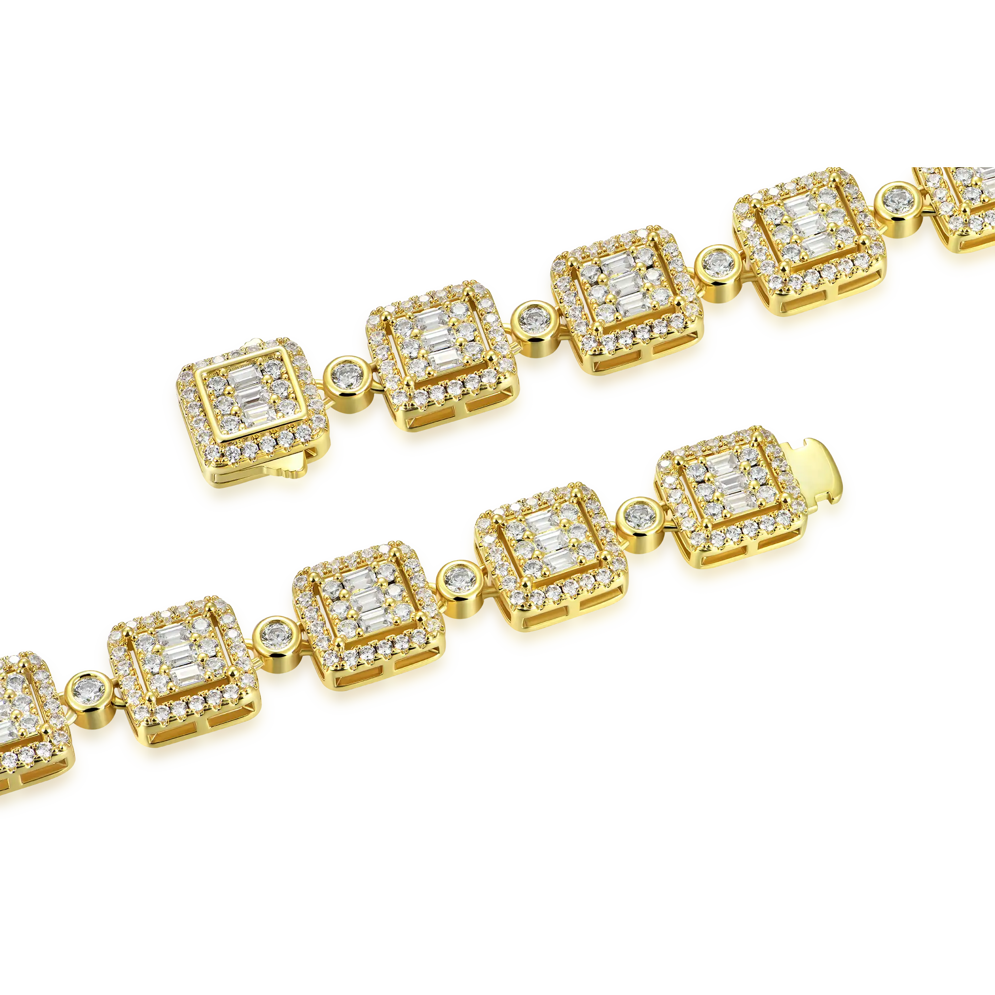 Baguette Cut Mix Tennis Chain - 10mm - Image 11