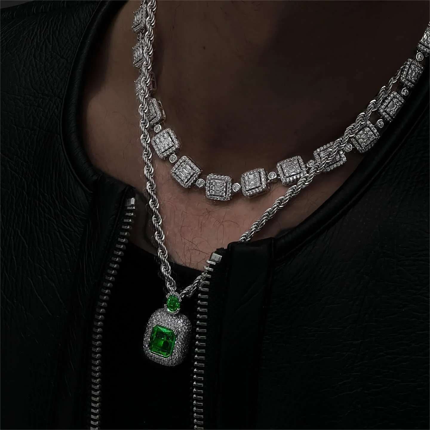 Baguette Cut Mix Tennis Chain - 10mm - Image 2