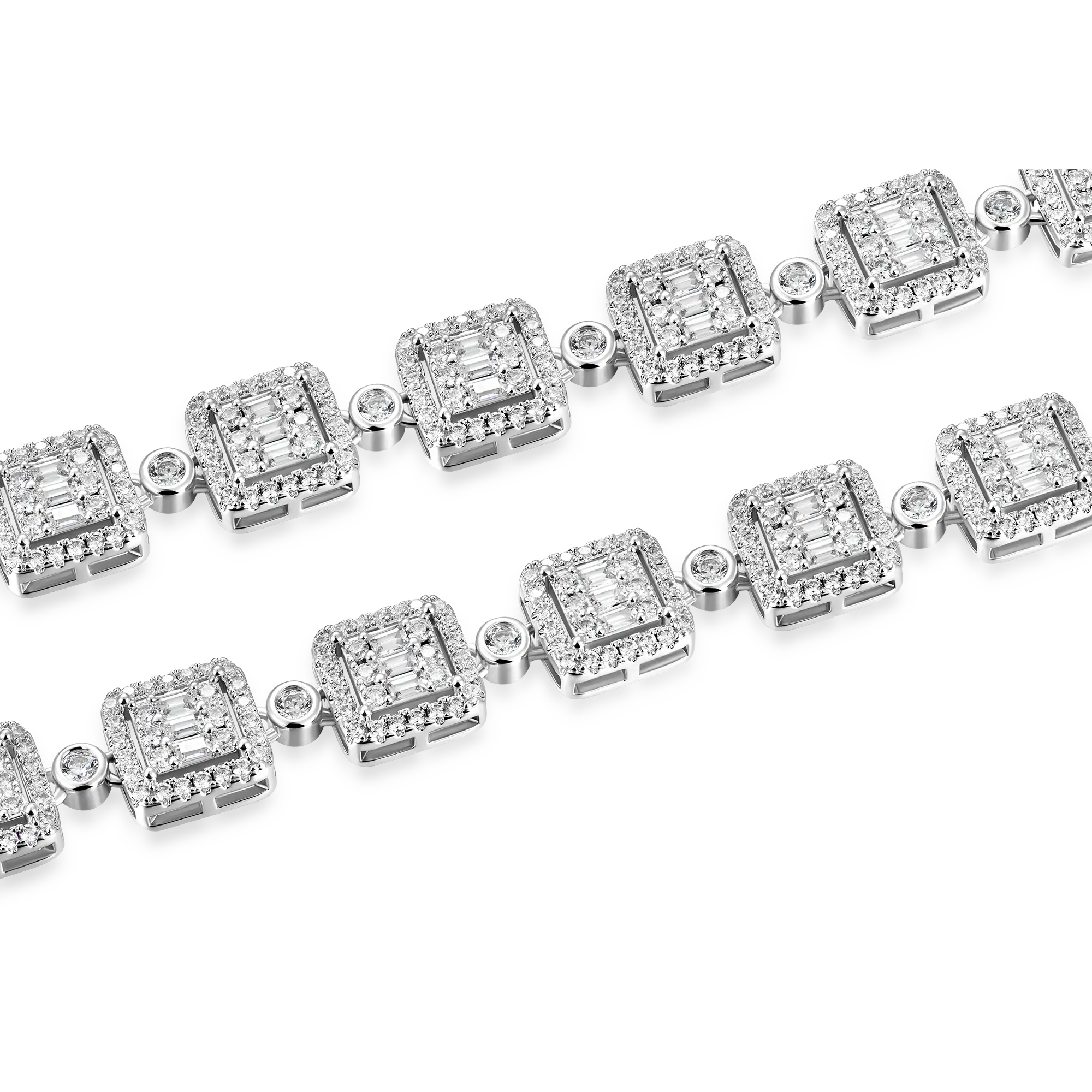 Baguette Cut Mix Tennis Chain - 10mm - Image 4