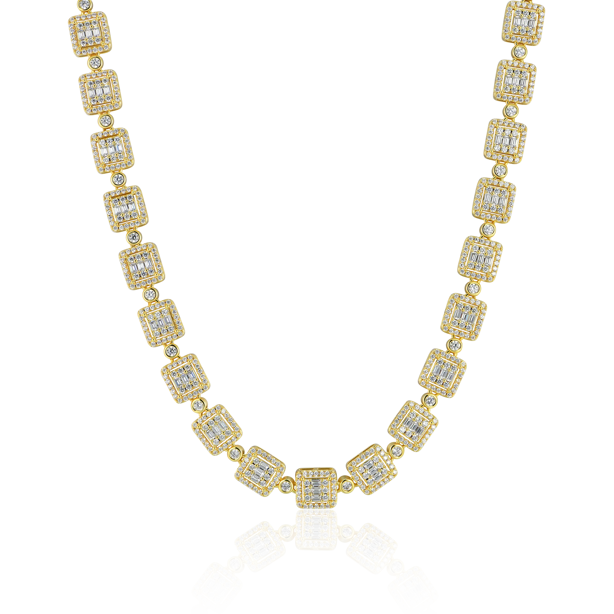 Baguette Cut Mix Tennis Chain - 10mm - Image 8