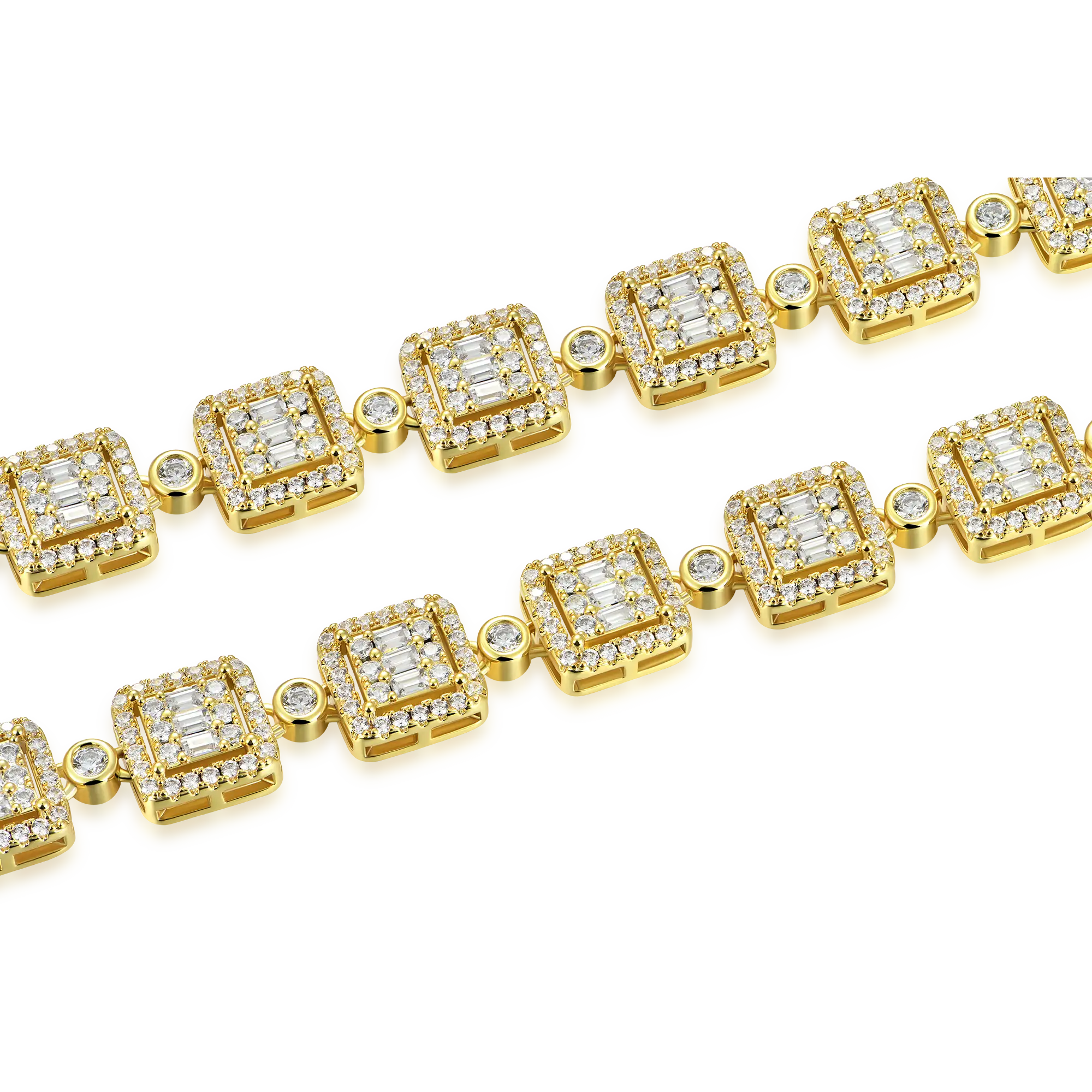 Baguette Cut Mix Tennis Chain - 10mm - Image 9
