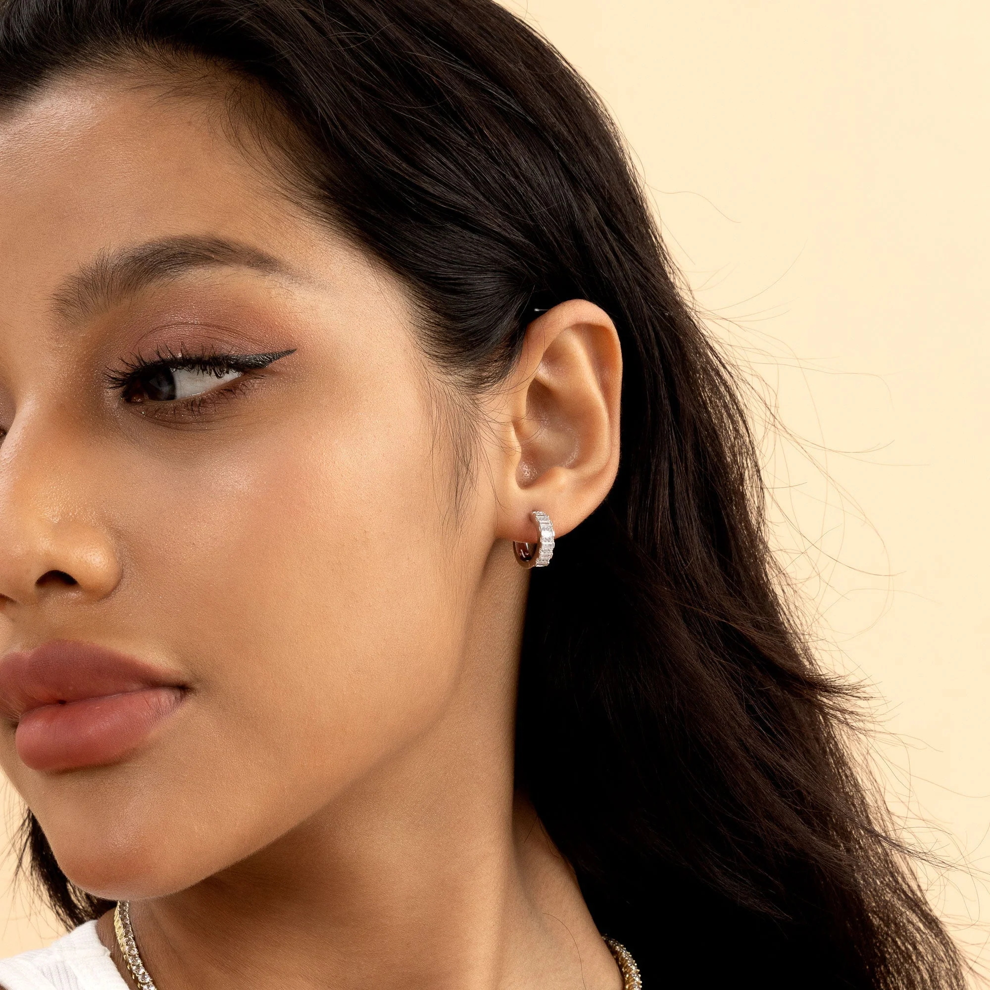 Baguettes Hoop Earring - Single - Image 3