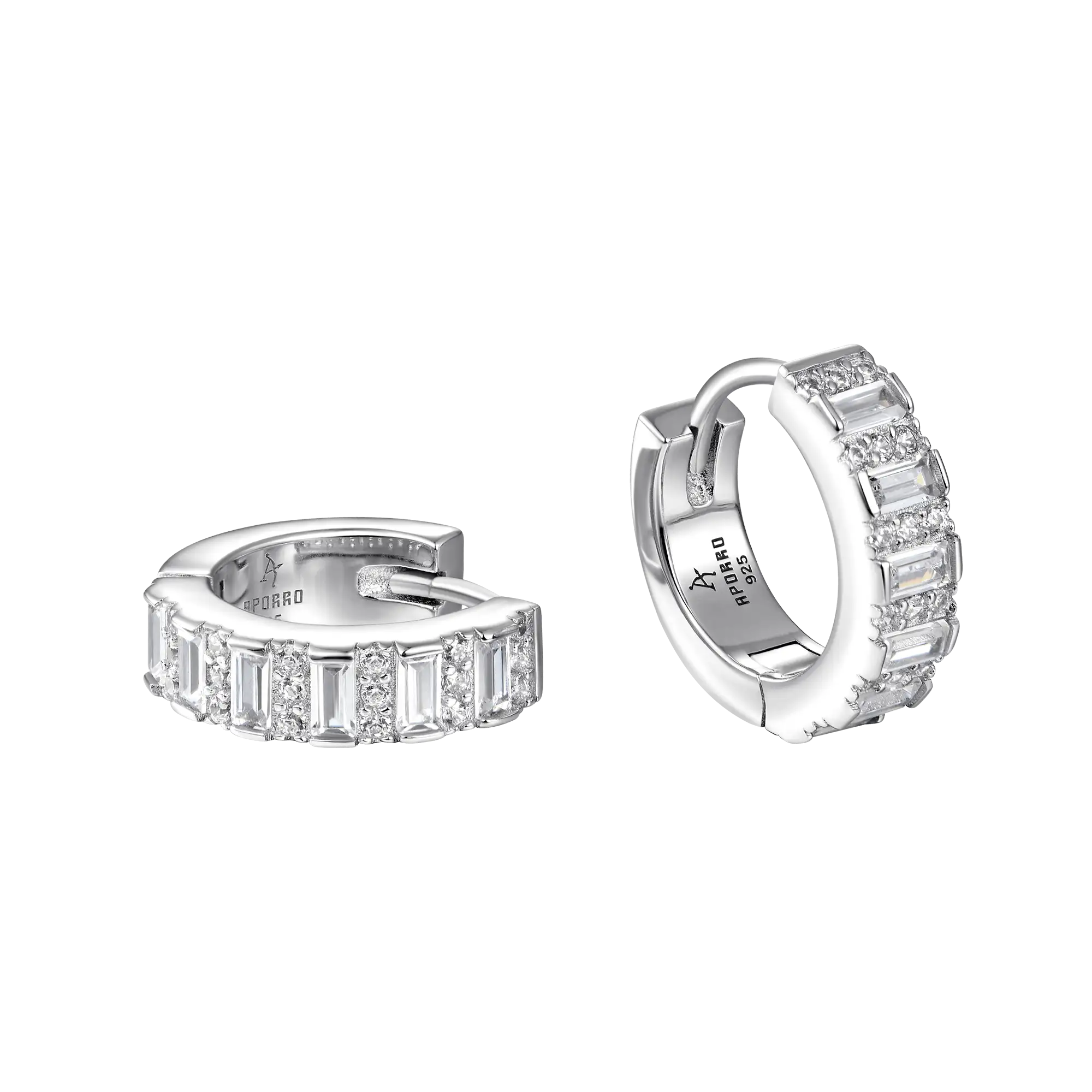 S925 Baguettes Hoop Earring - Image 7