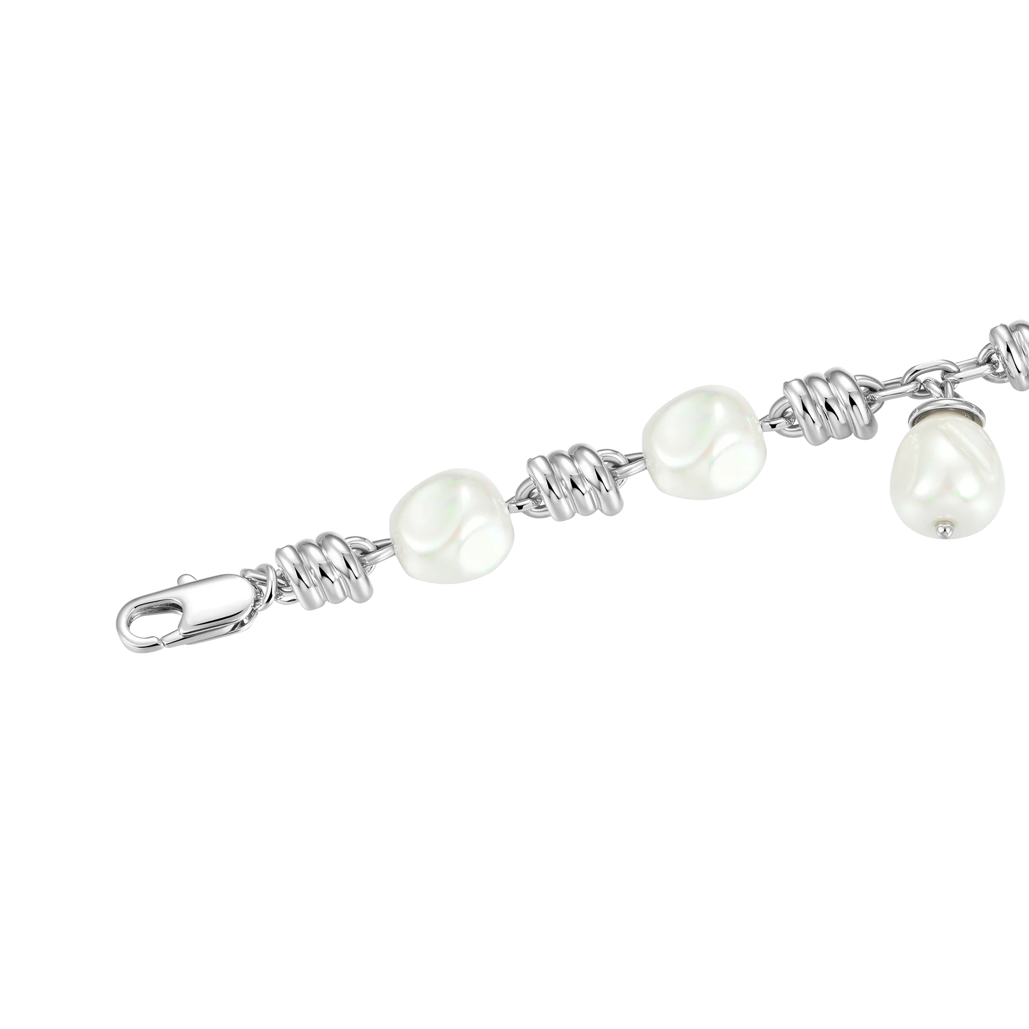 Barbed Wire Pearl Adjustable Bracelet - 8mm - Image 4