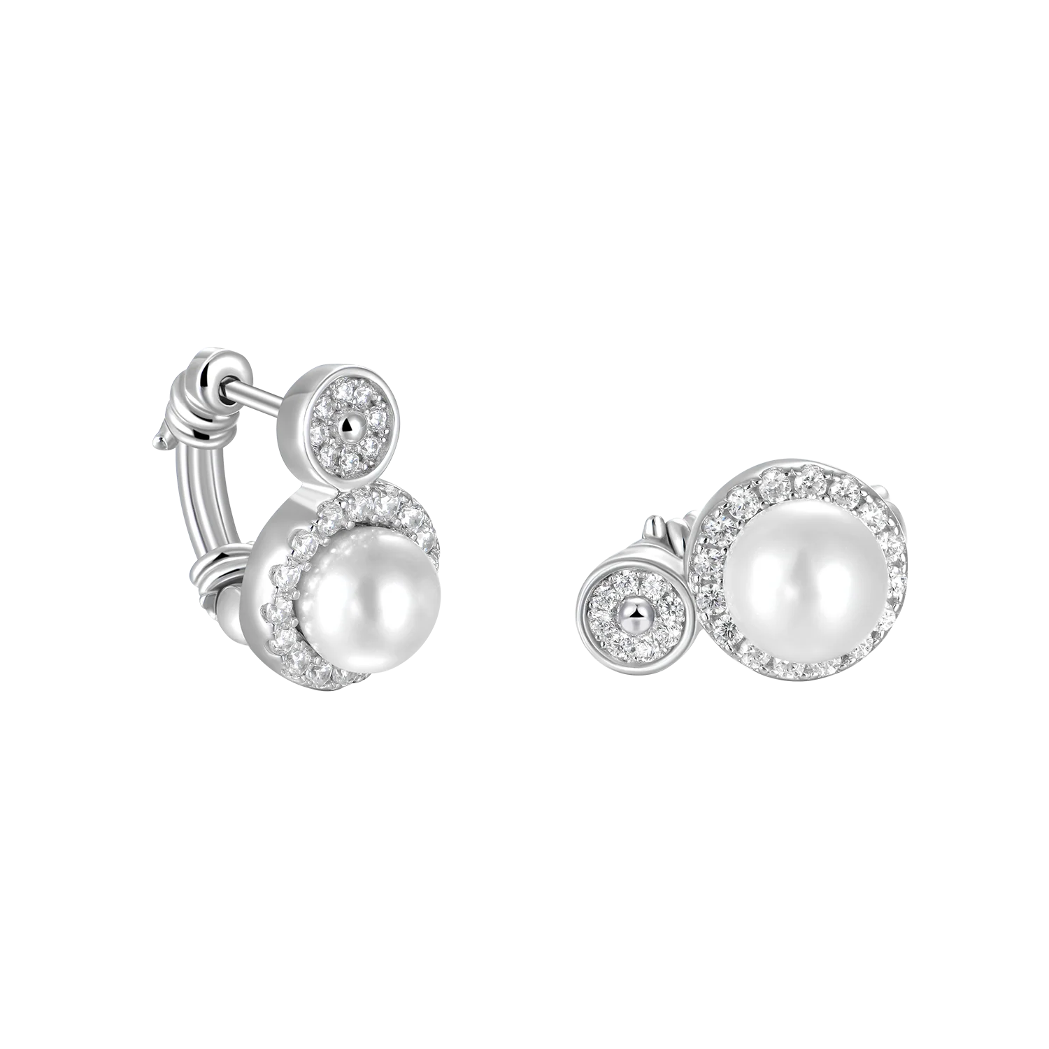 Single Barbed Wire Pearl Hoop Earring - Image 5