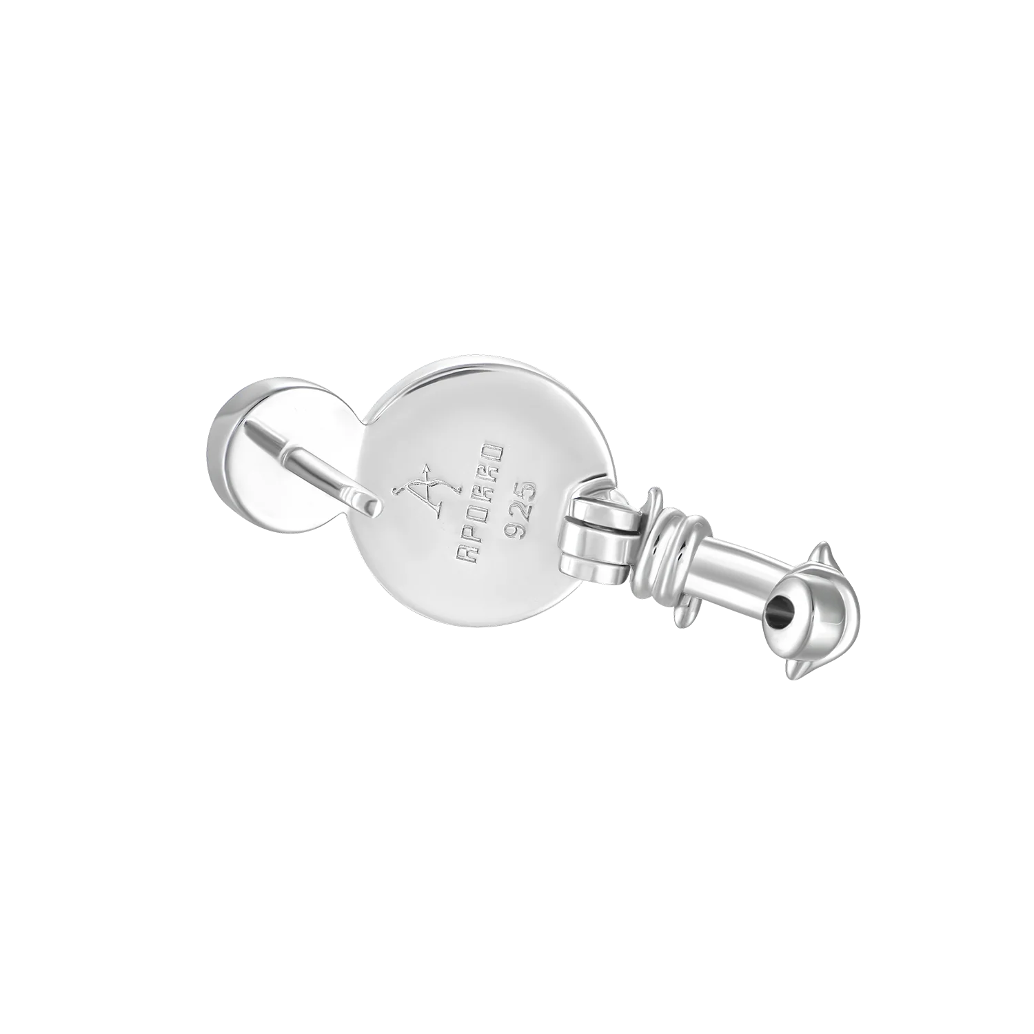 S925 Knight Barbed Wire Pearl Hoop Earring - Image 6