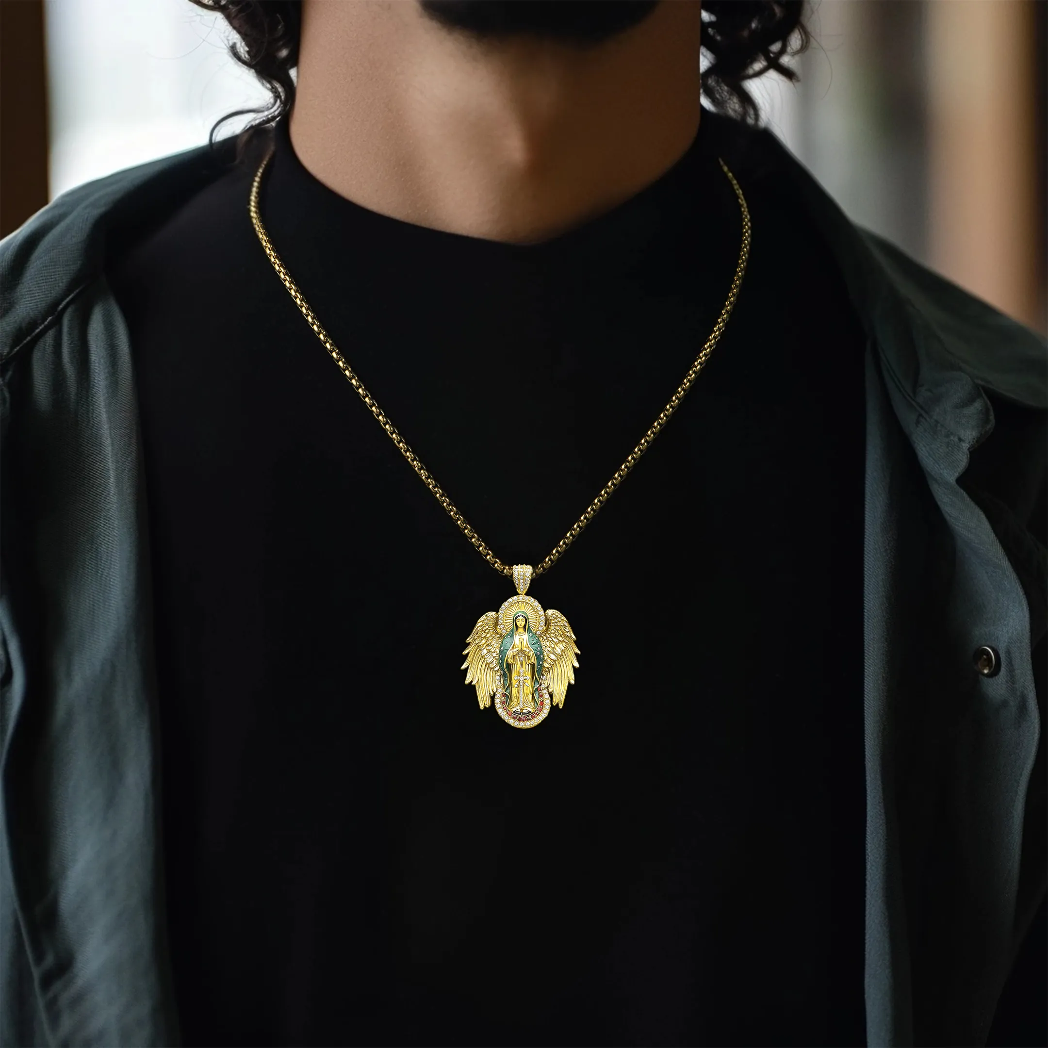 Blessed Mary Halo Winged Pendant - Image 2
