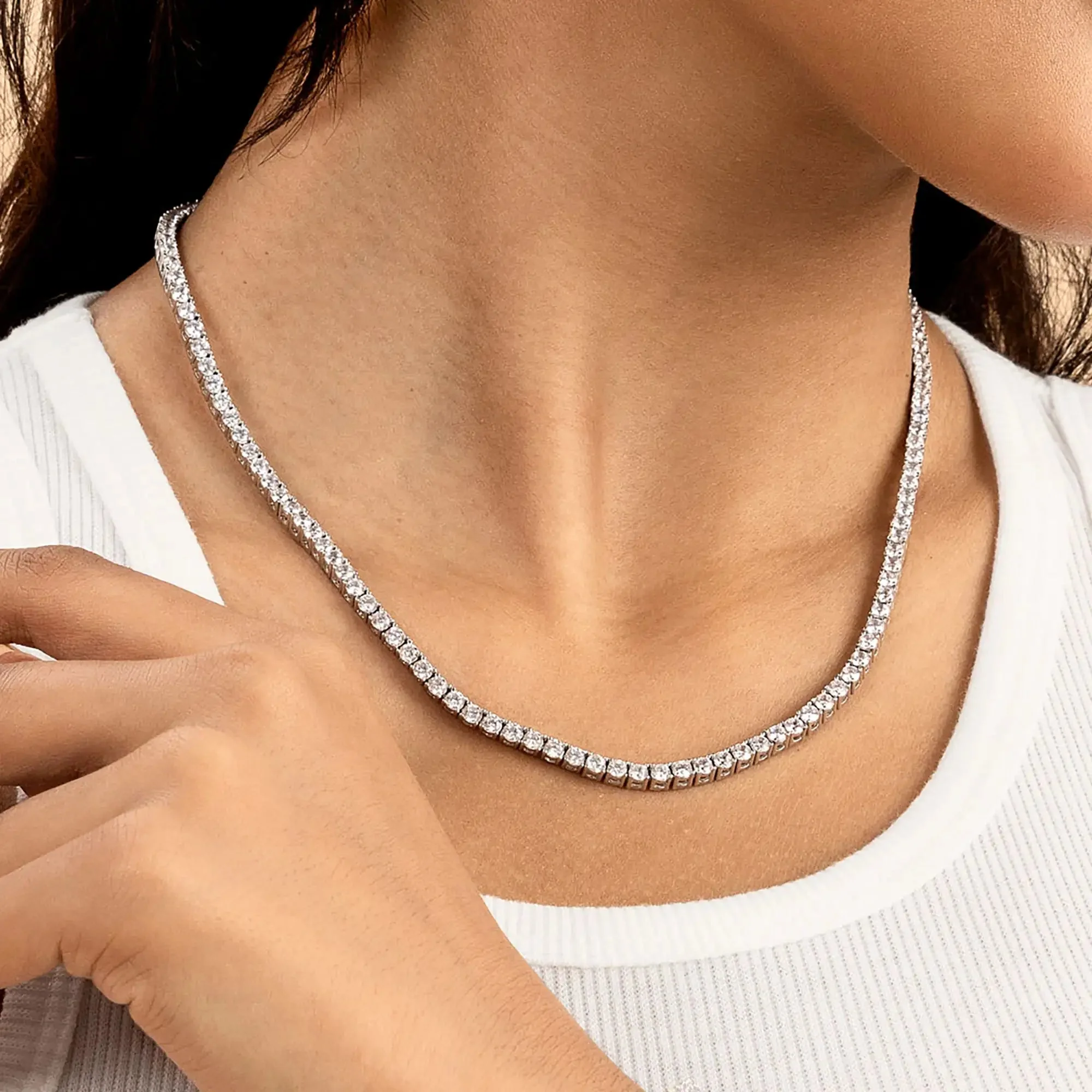 Brass Iced Tennis Chain - 3mm - Image 3