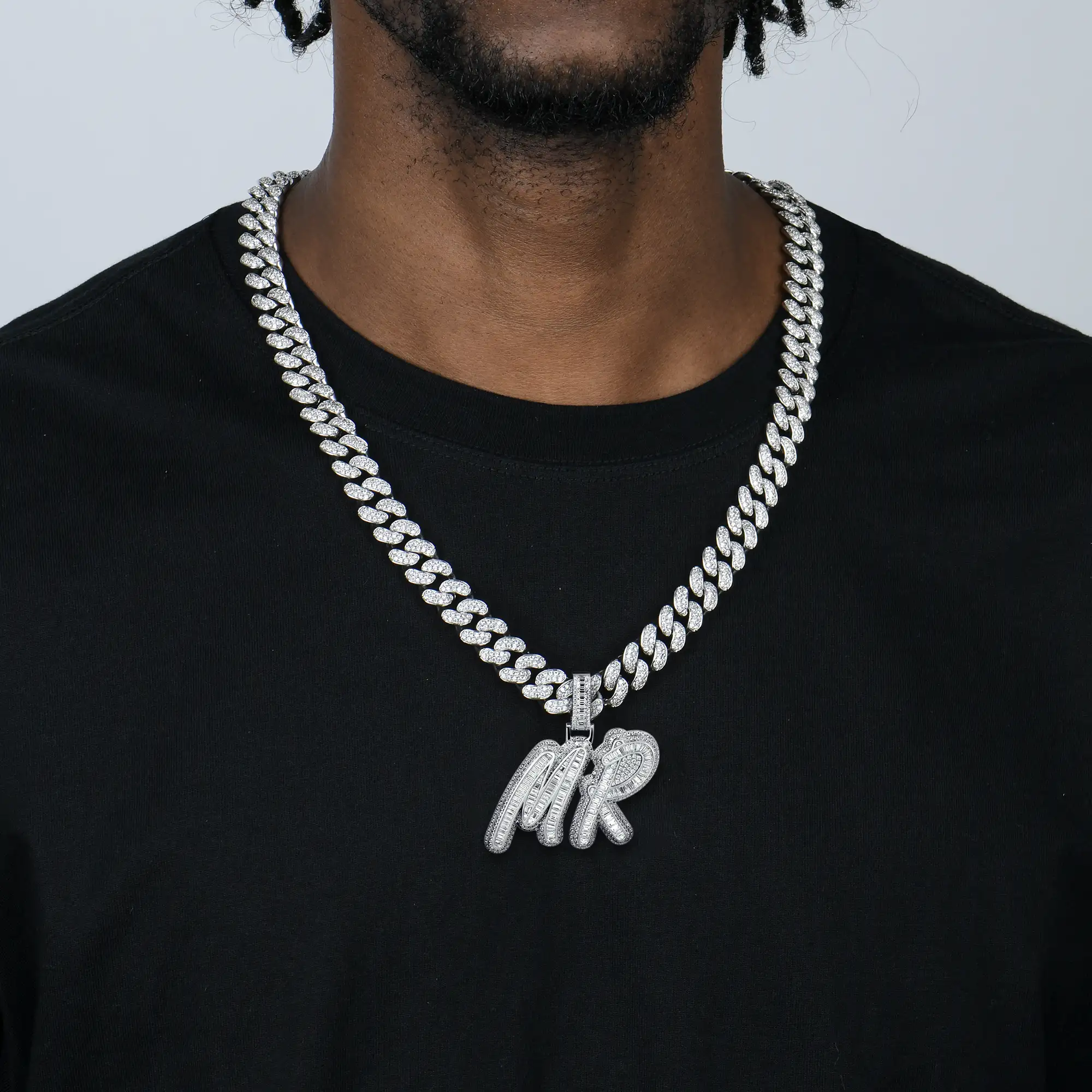 Custom Iced Out Multi-layer Baguette Font Pendant - Image 4