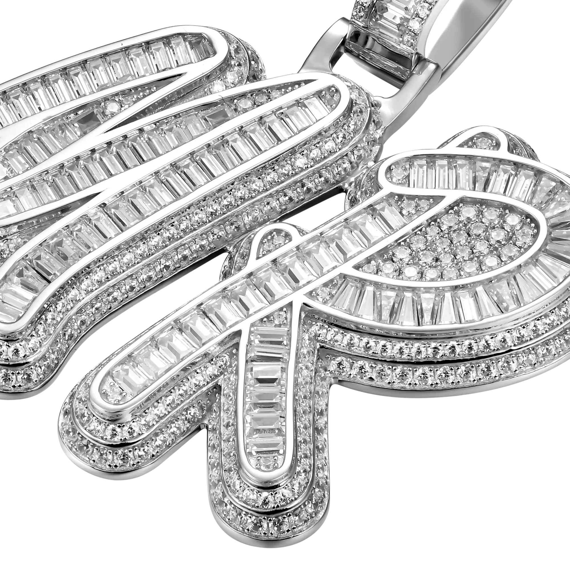 Custom Iced Out Multi-layer Baguette Font Pendant - Image 6