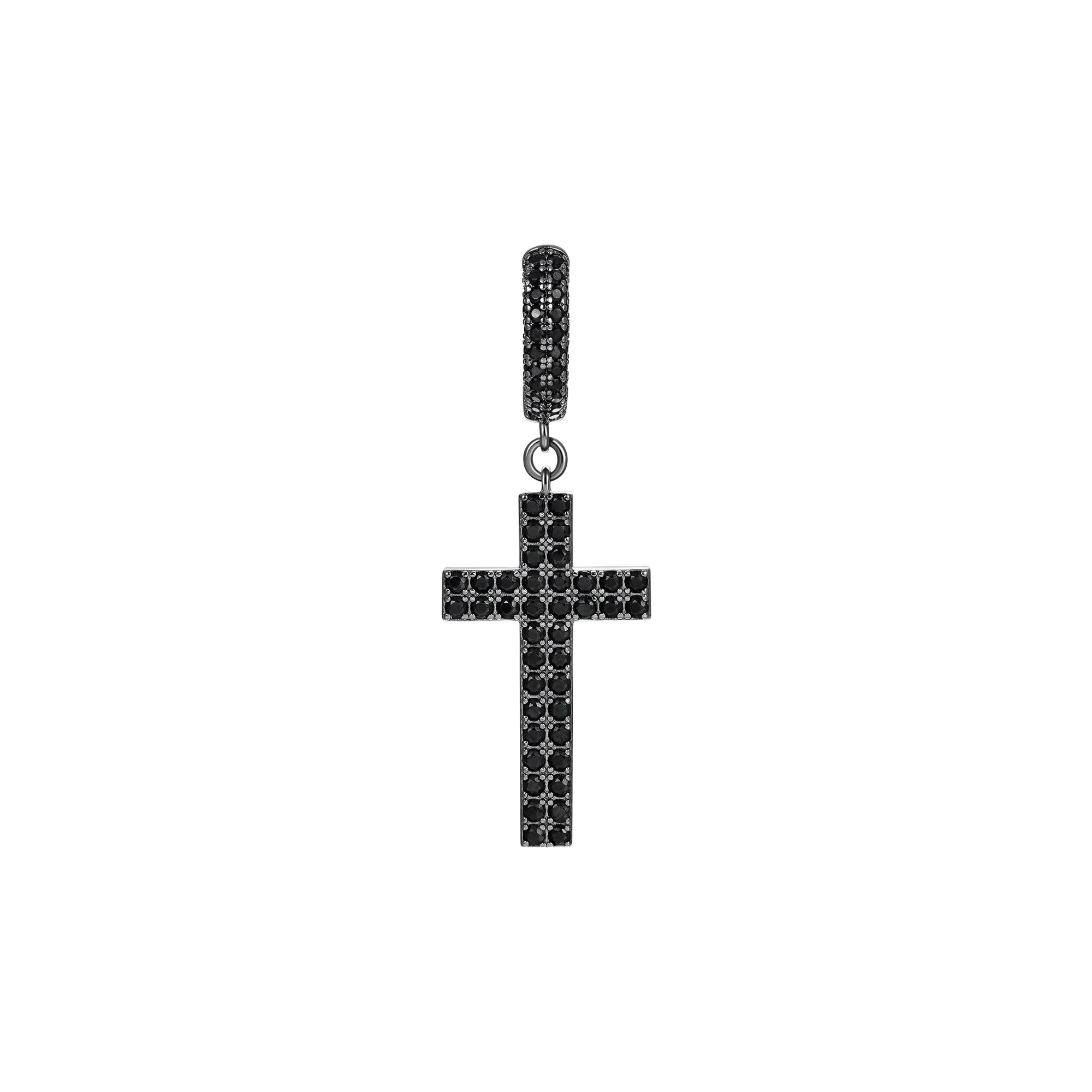 S925 Cross Earring (with Two-Row Gems) - Image 15