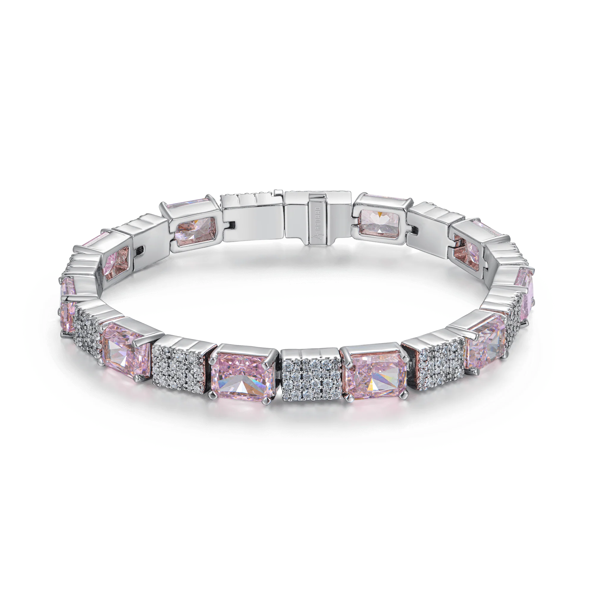 Crushed Ice Circulation Tennis Bracelet - Fancy Light Pink