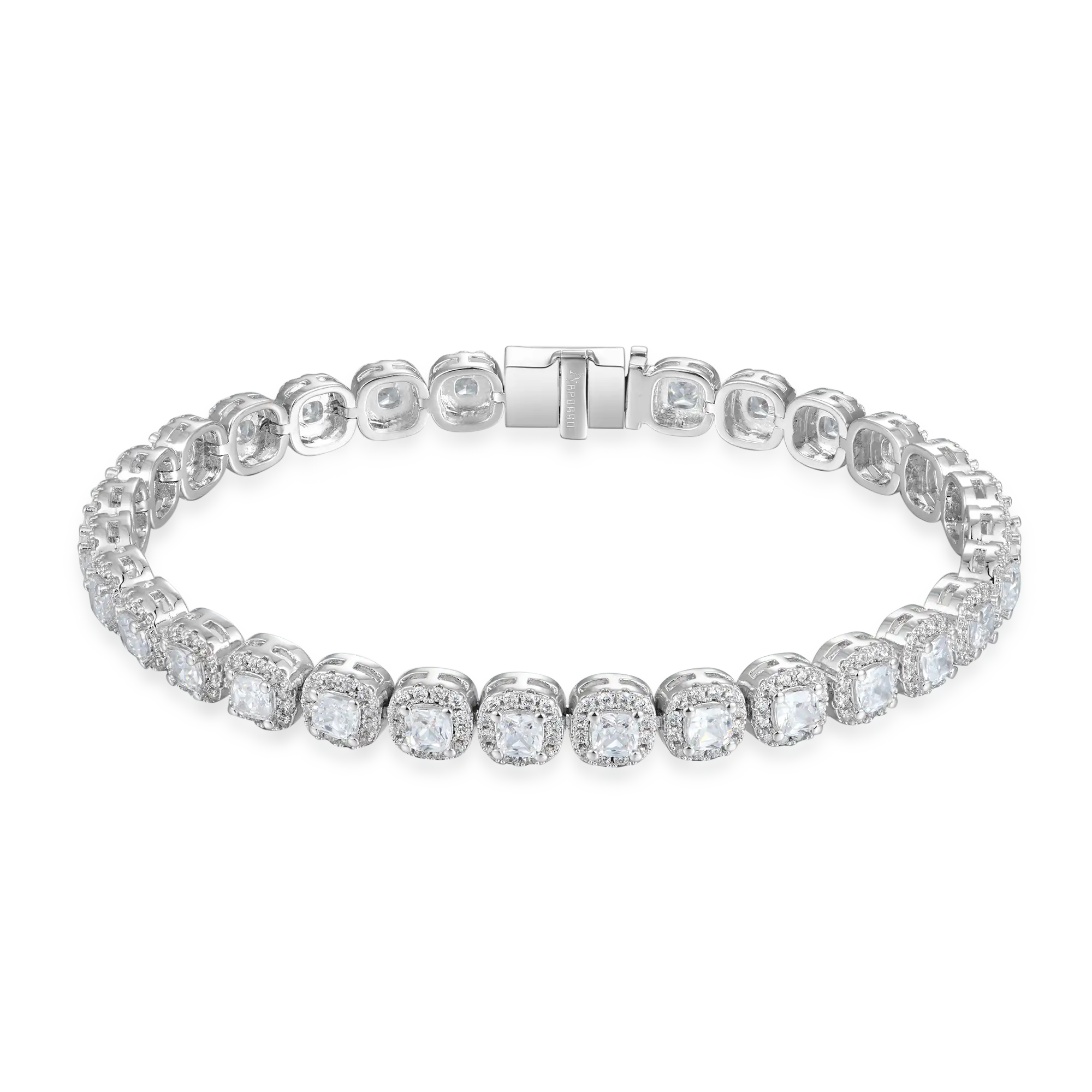 Cushion-Cut Clustered Tennis Bracelet - 7mm