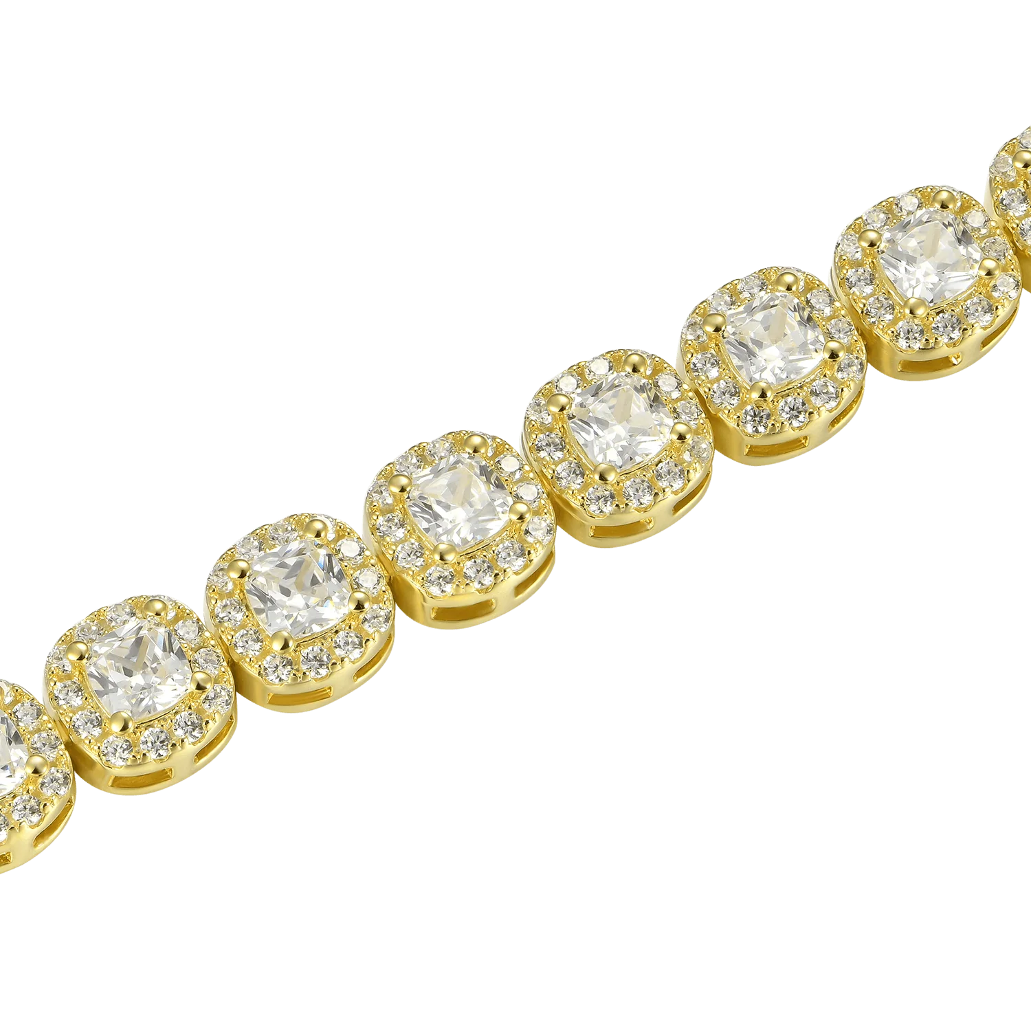 Cushion-Cut Clustered Tennis Bracelet - 7mm - Image 10