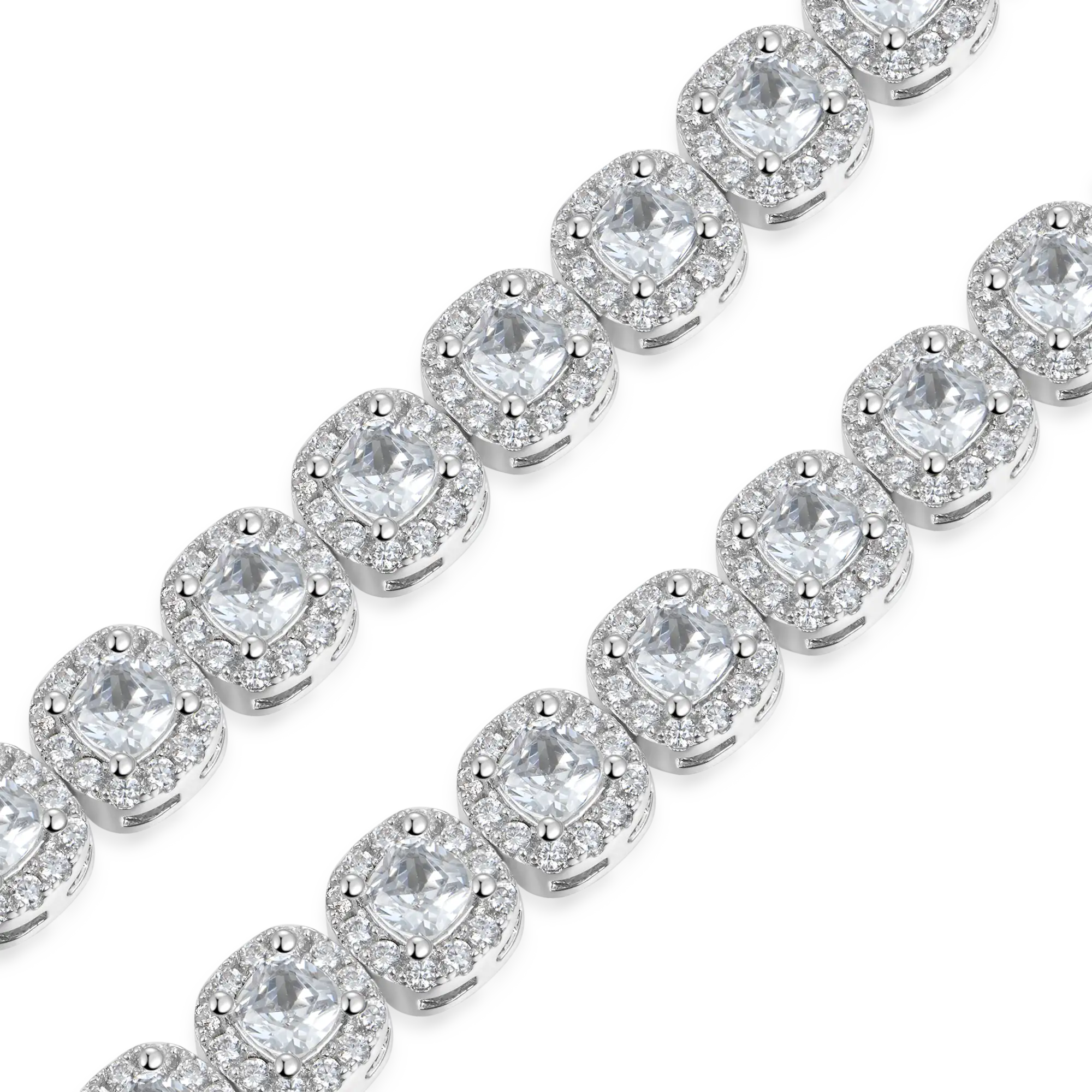 Cushion-Cut Clustered Tennis Bracelet - 7mm - Image 5