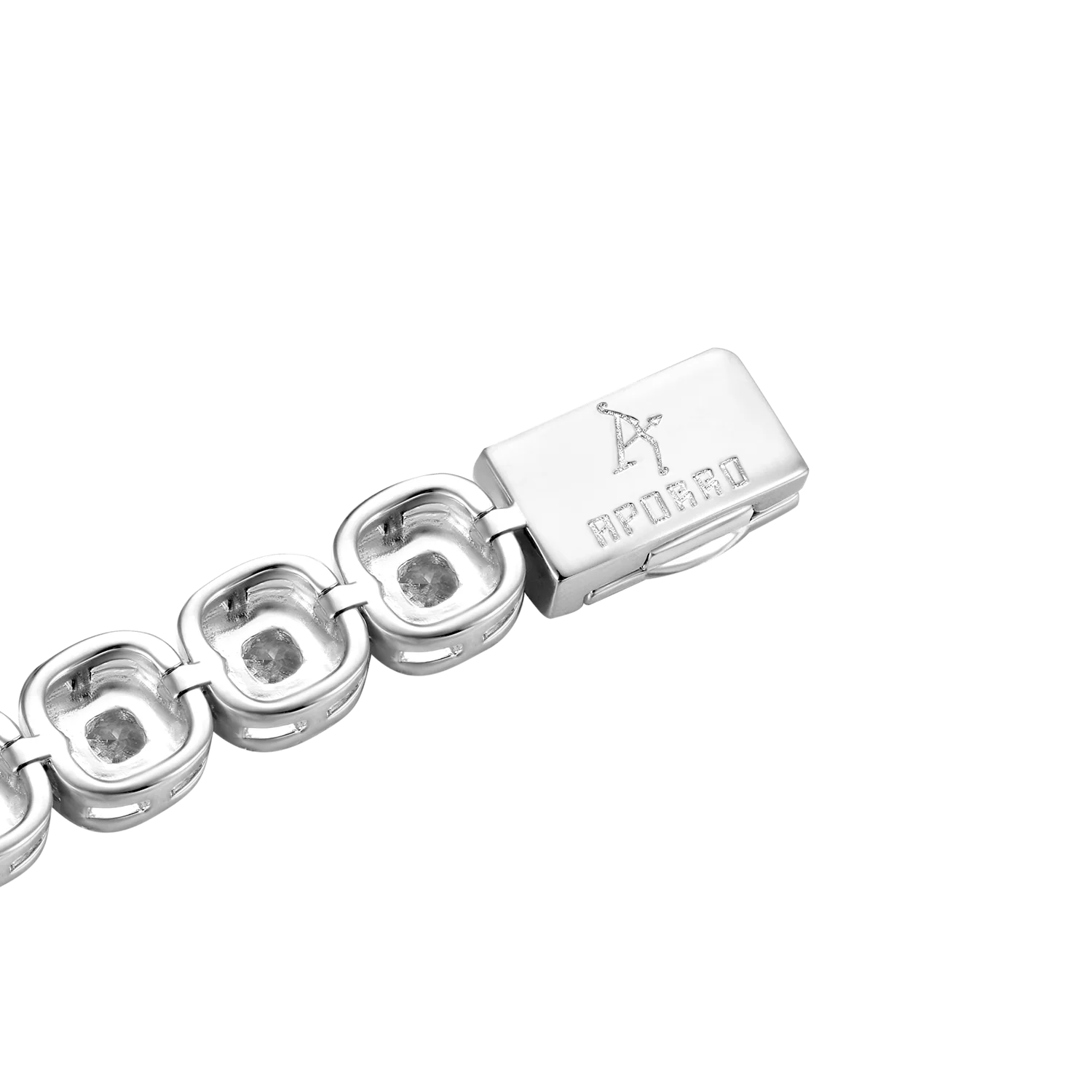 Cushion-Cut Clustered Tennis Bracelet - 7mm - Image 6