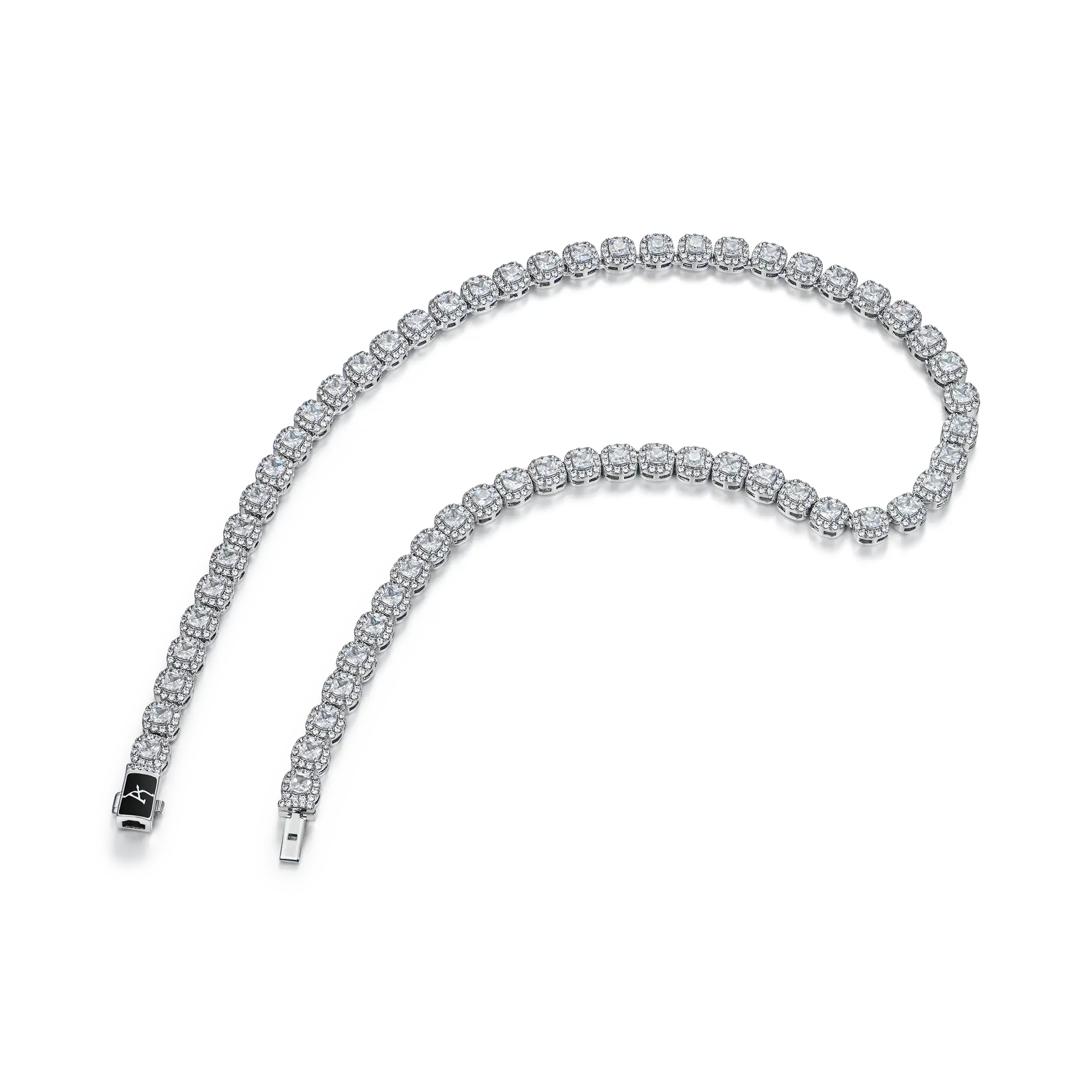 Cushion Cut Clustered Tennis Chain - 7mm - Image 4