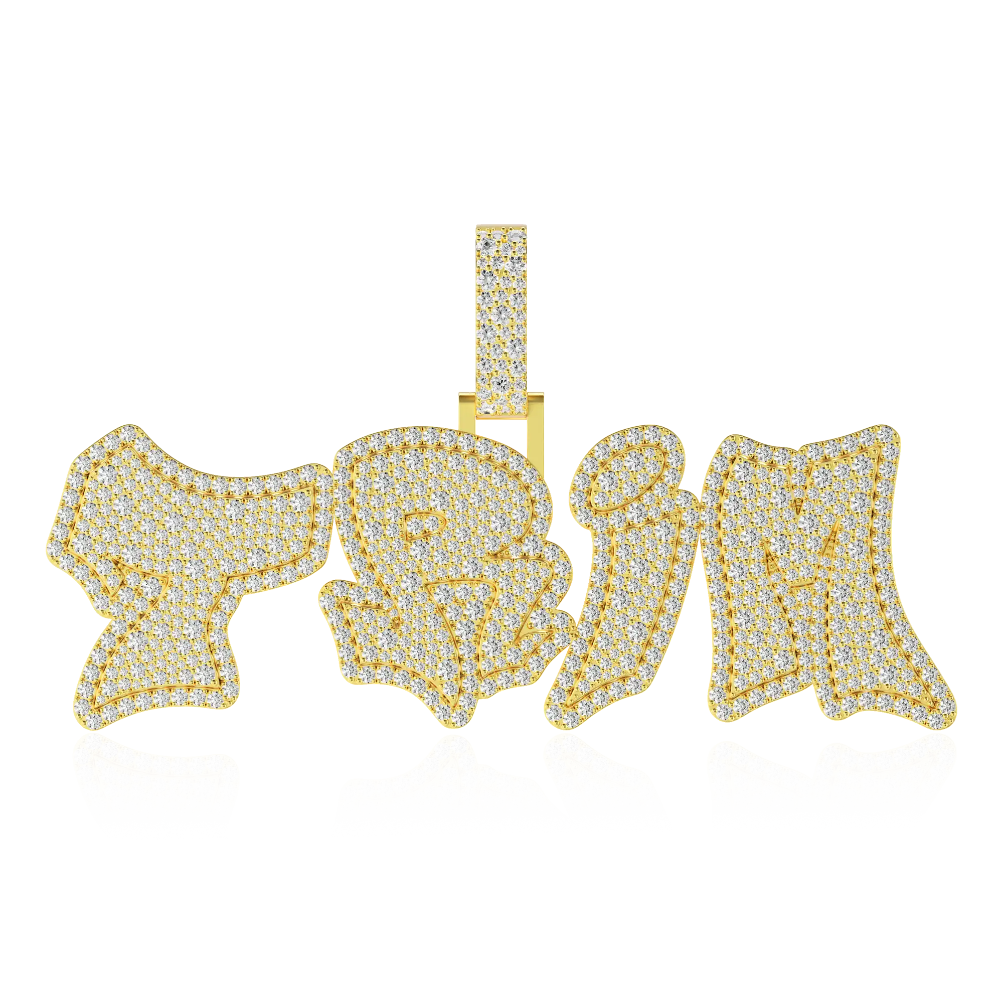 Custom Double Layer Graffiti Font Letter Pendant - 30mm - Image 10