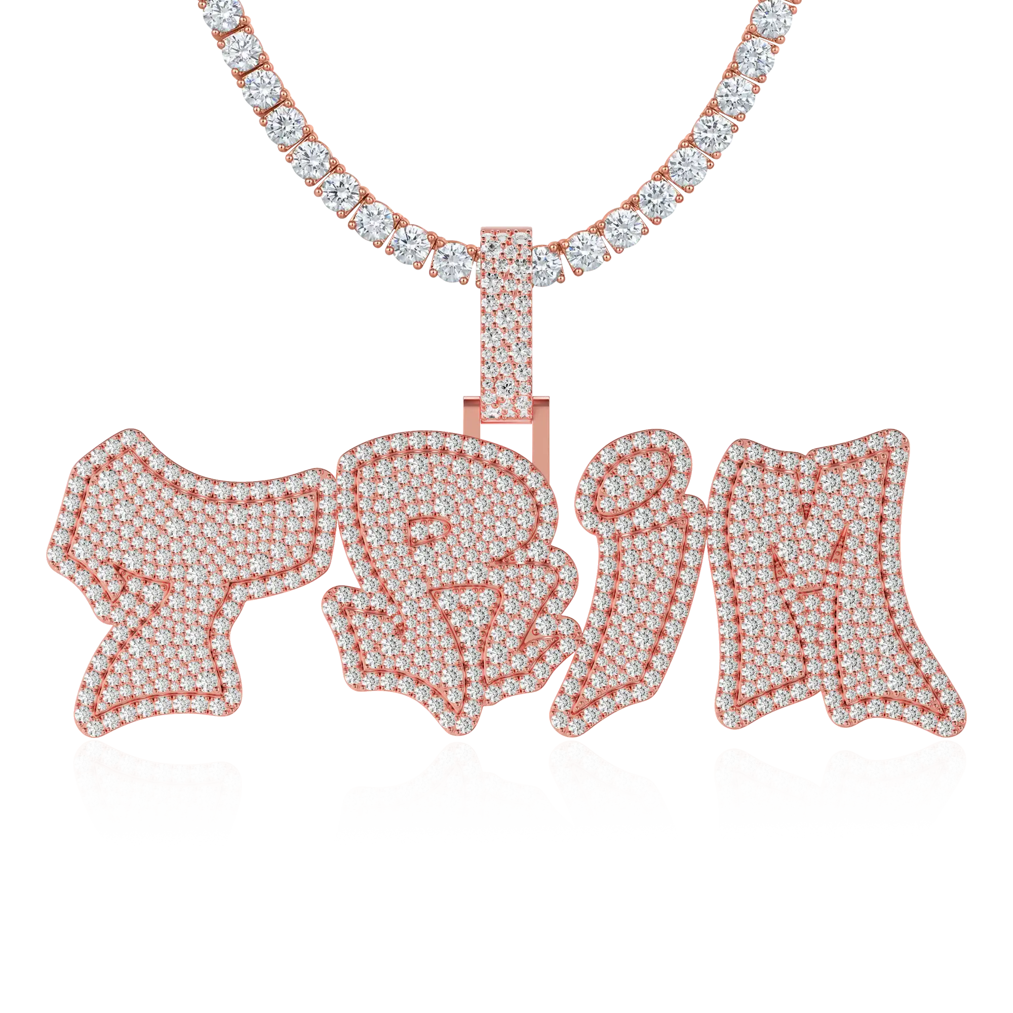Custom Double Layer Graffiti Font Letter Pendant - 30mm - Image 15