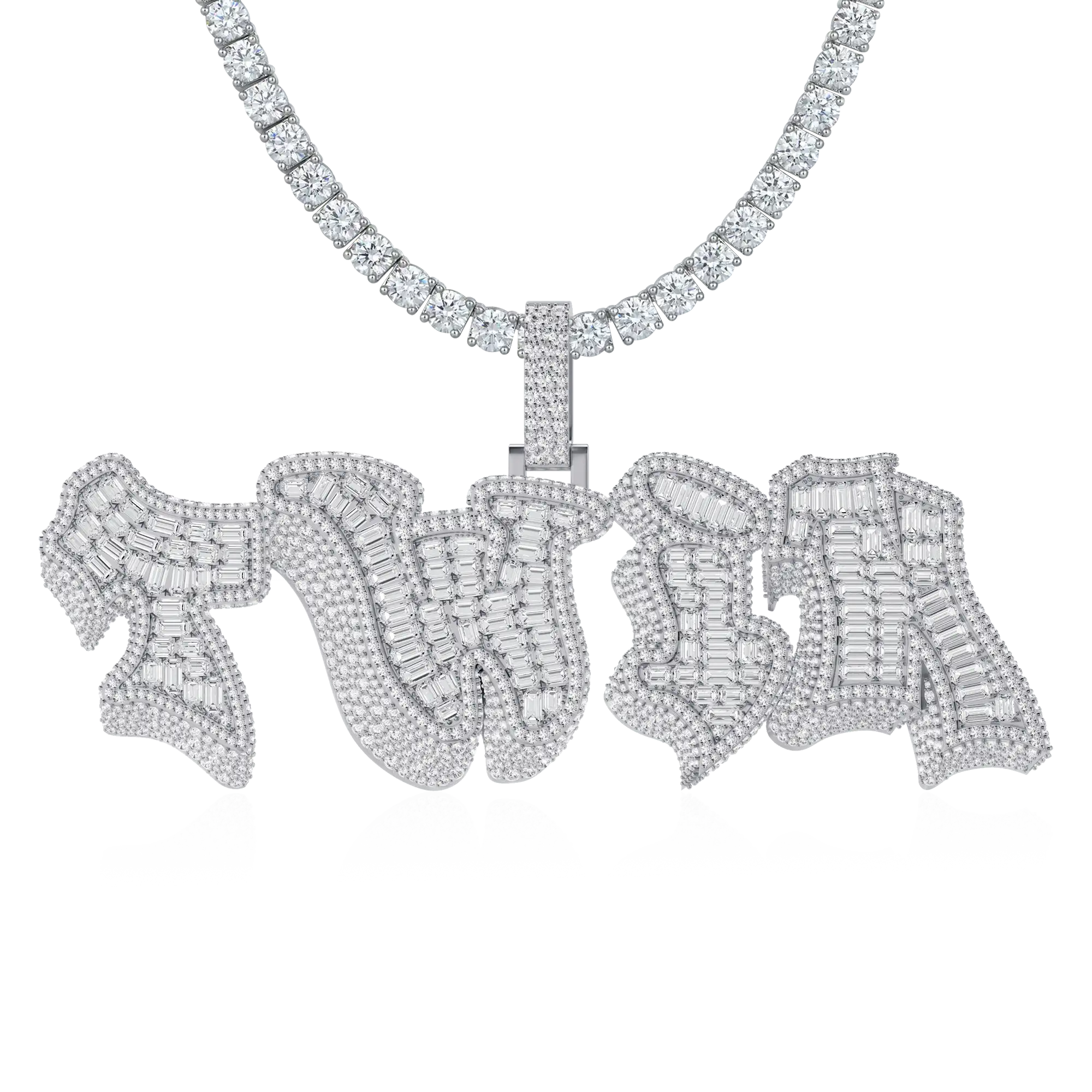 Custom 3D Bold Graffiti Font Letter Pendant - 38mm - Image 11