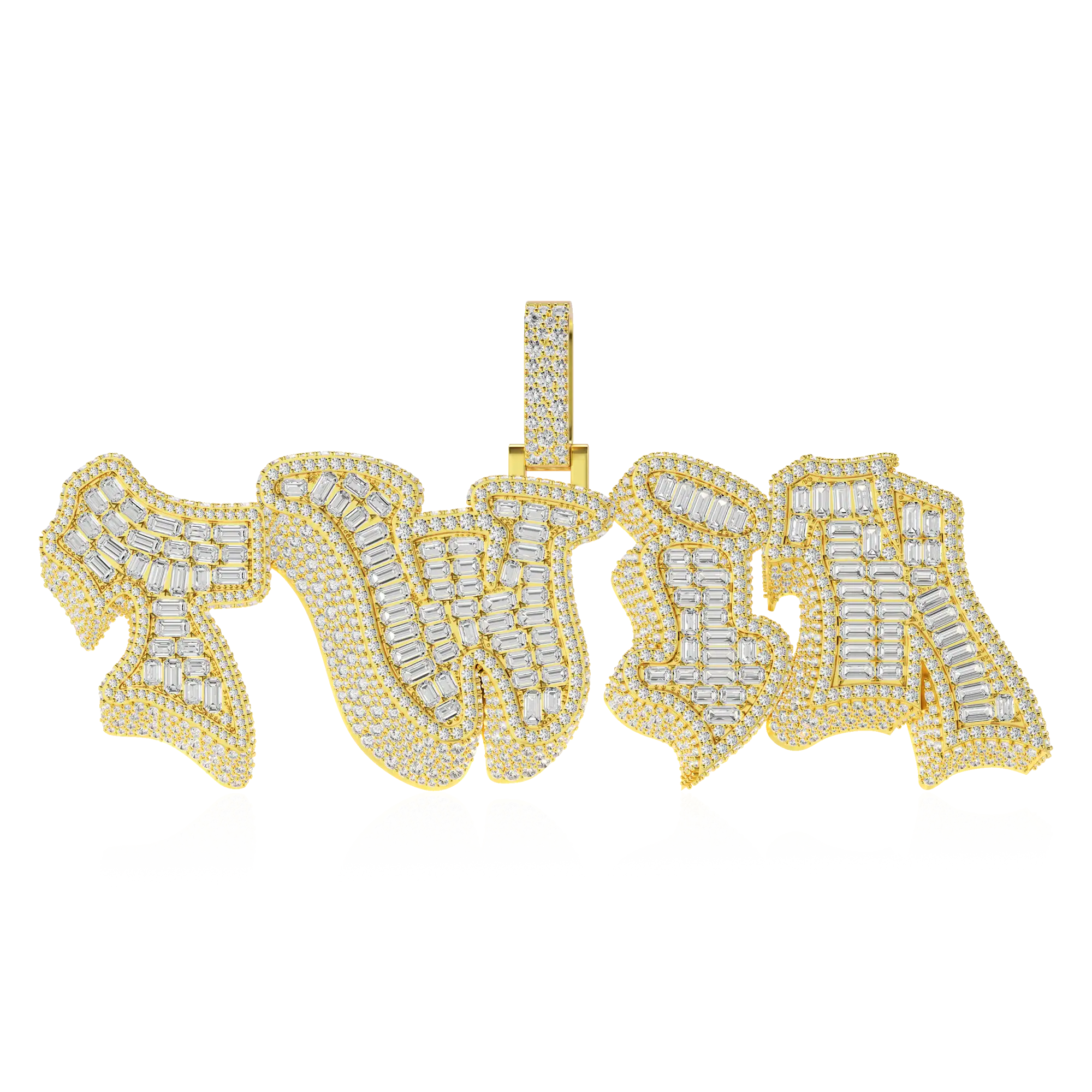 Custom 3D Bold Graffiti Font Letter Pendant - 38mm - Image 3