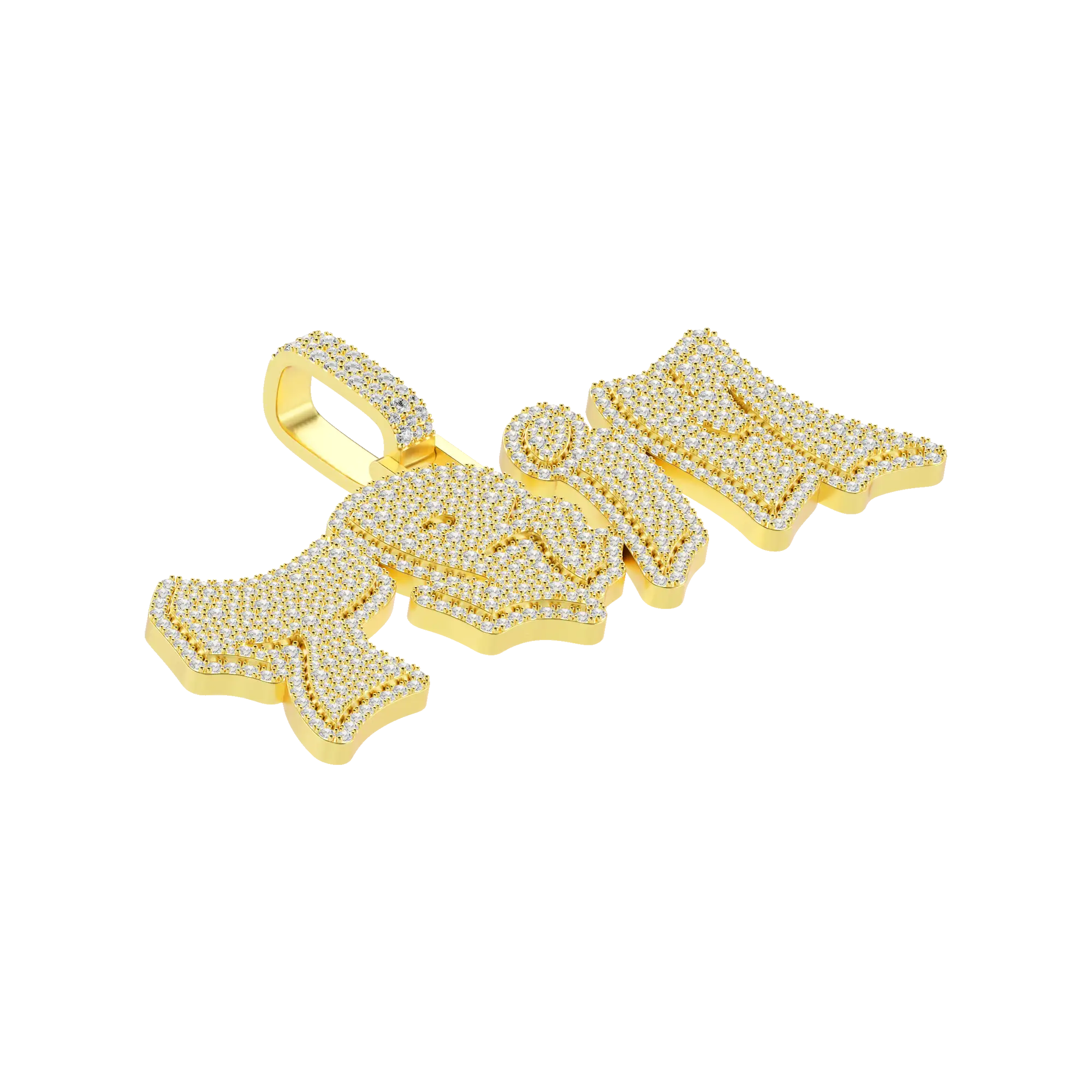 Custom 3D Bold Graffiti Font Letter Pendant - 38mm - Image 4