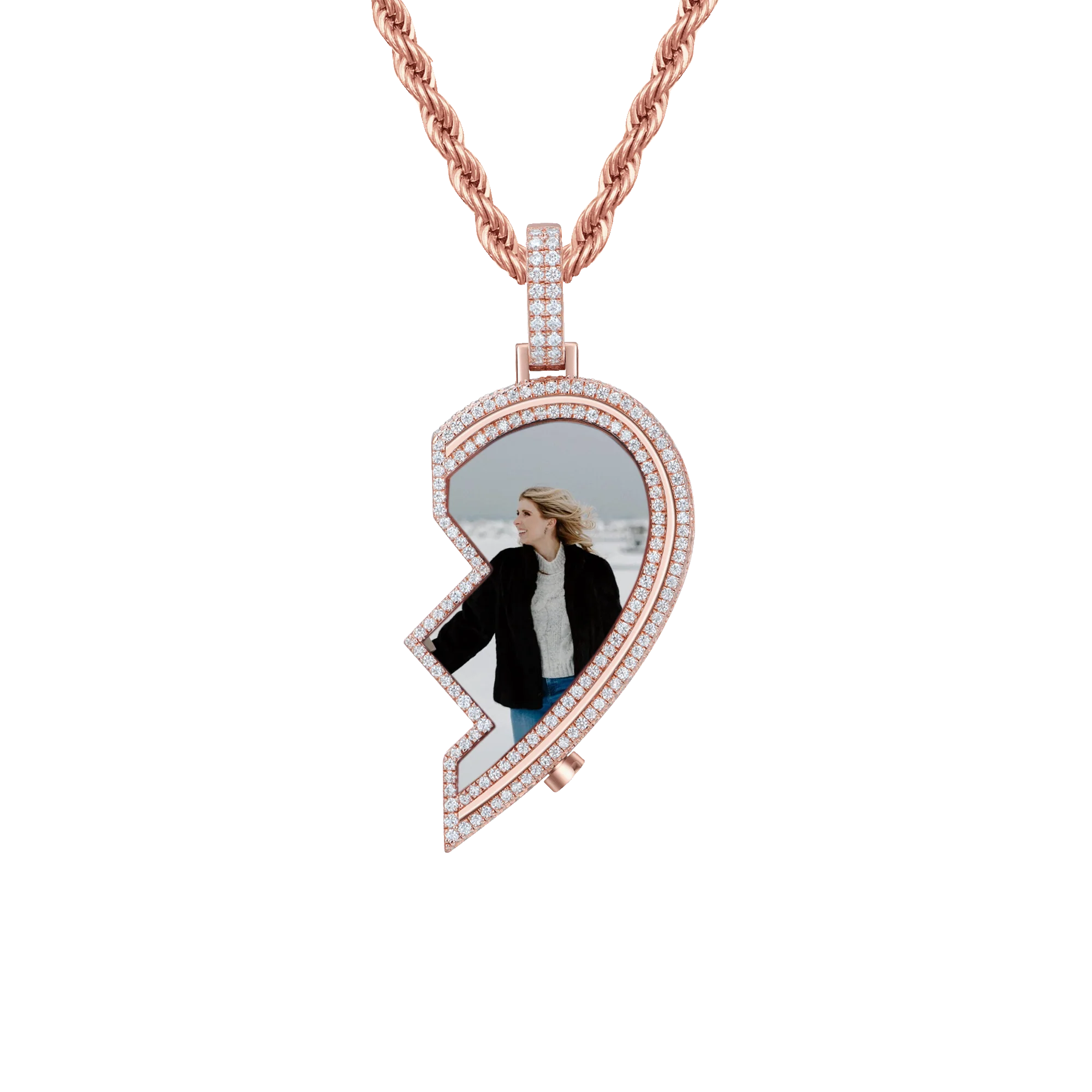 Custom Eternal Heart Frame Photo Pendant - Image 4